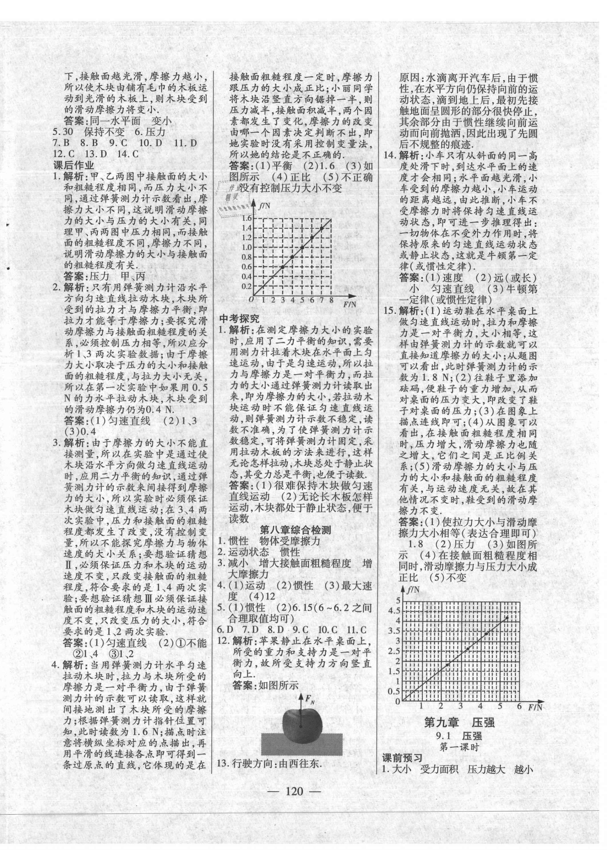 2021年自主訓(xùn)練八年級(jí)物理下冊(cè)人教版 參考答案第4頁(yè)