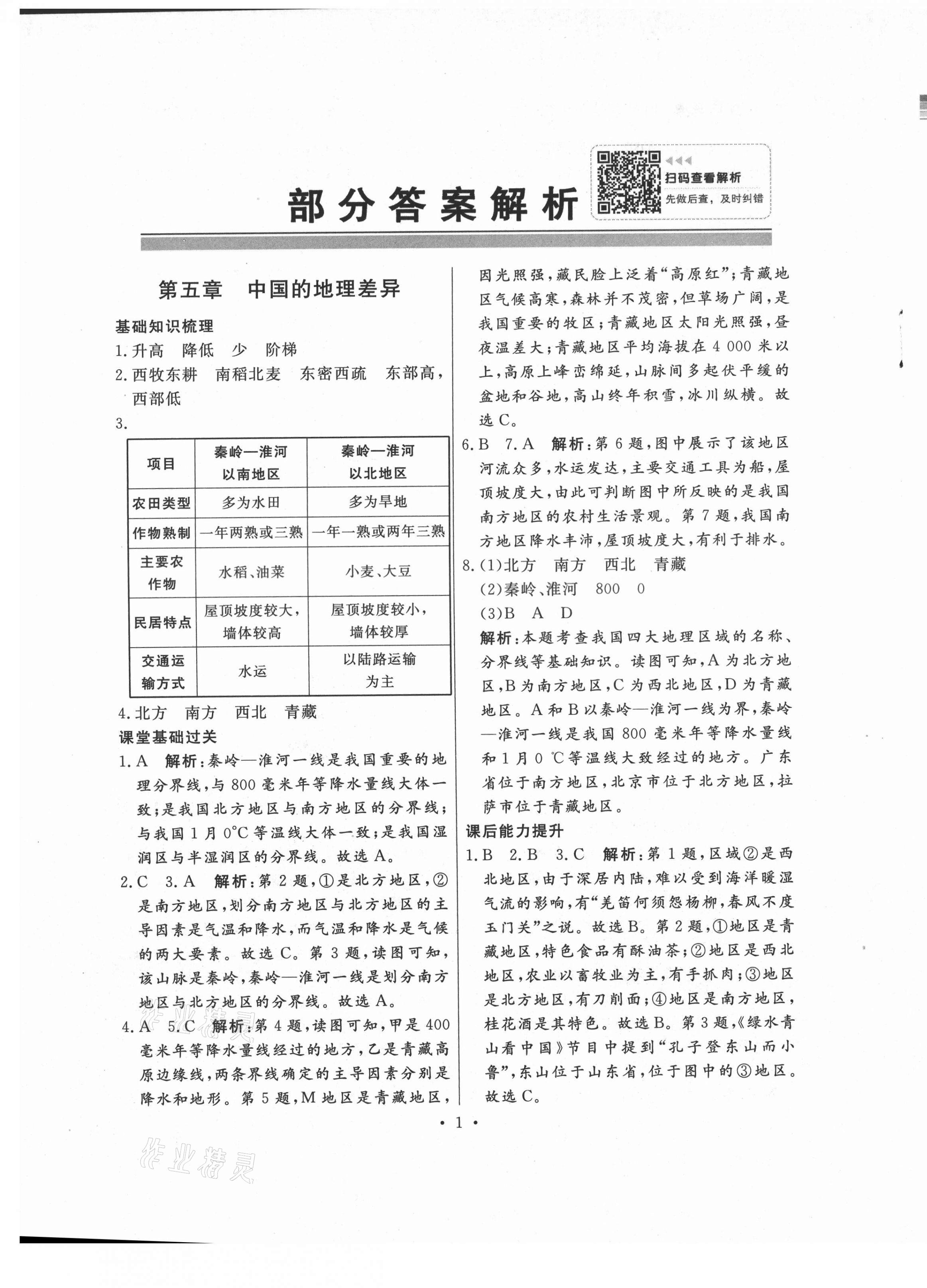 2021年同步导学与优化训练八年级地理下册人教版 第1页