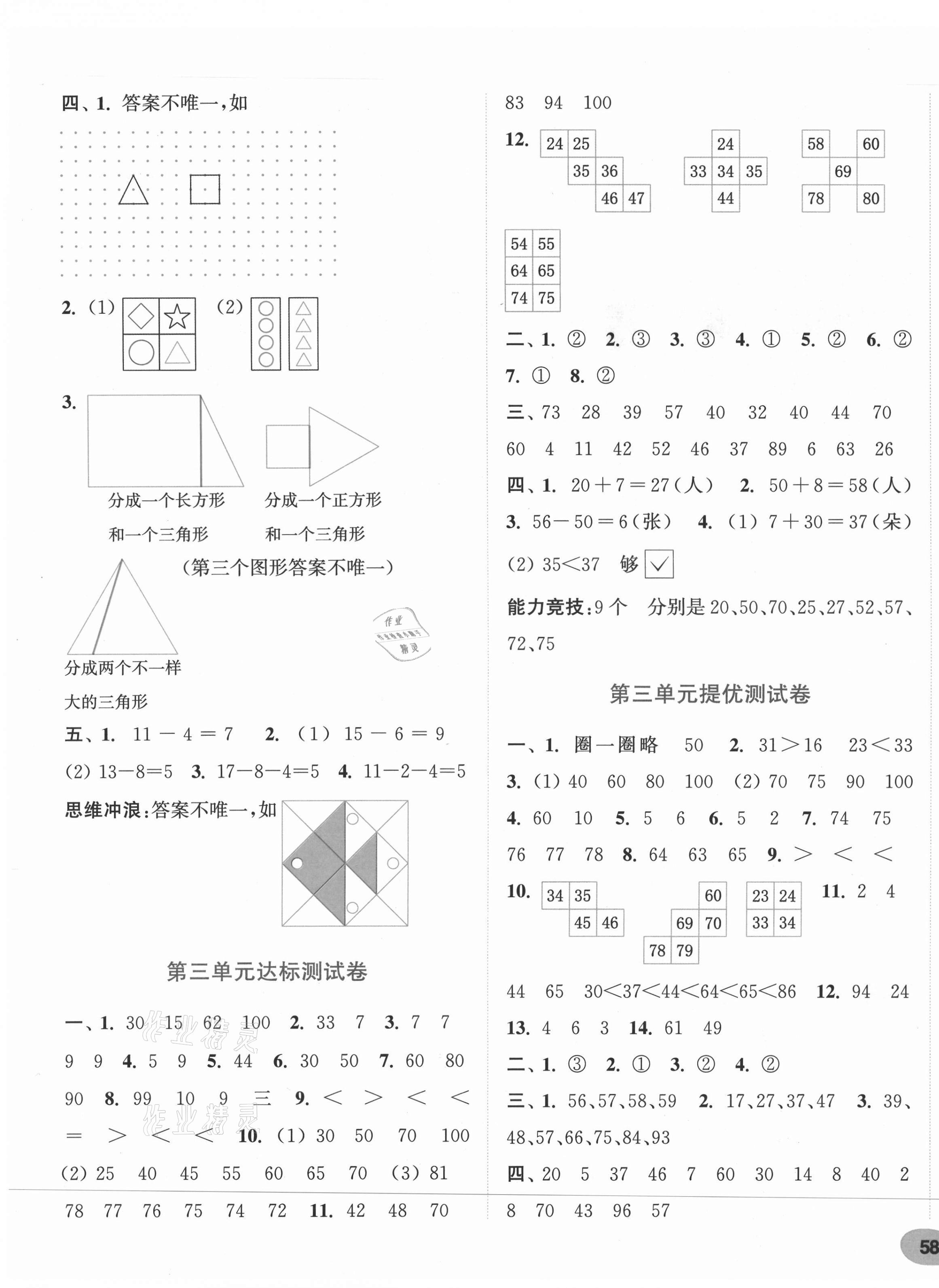 2021年通城學(xué)典卷典一年級(jí)數(shù)學(xué)下冊(cè)蘇教版 第3頁(yè)