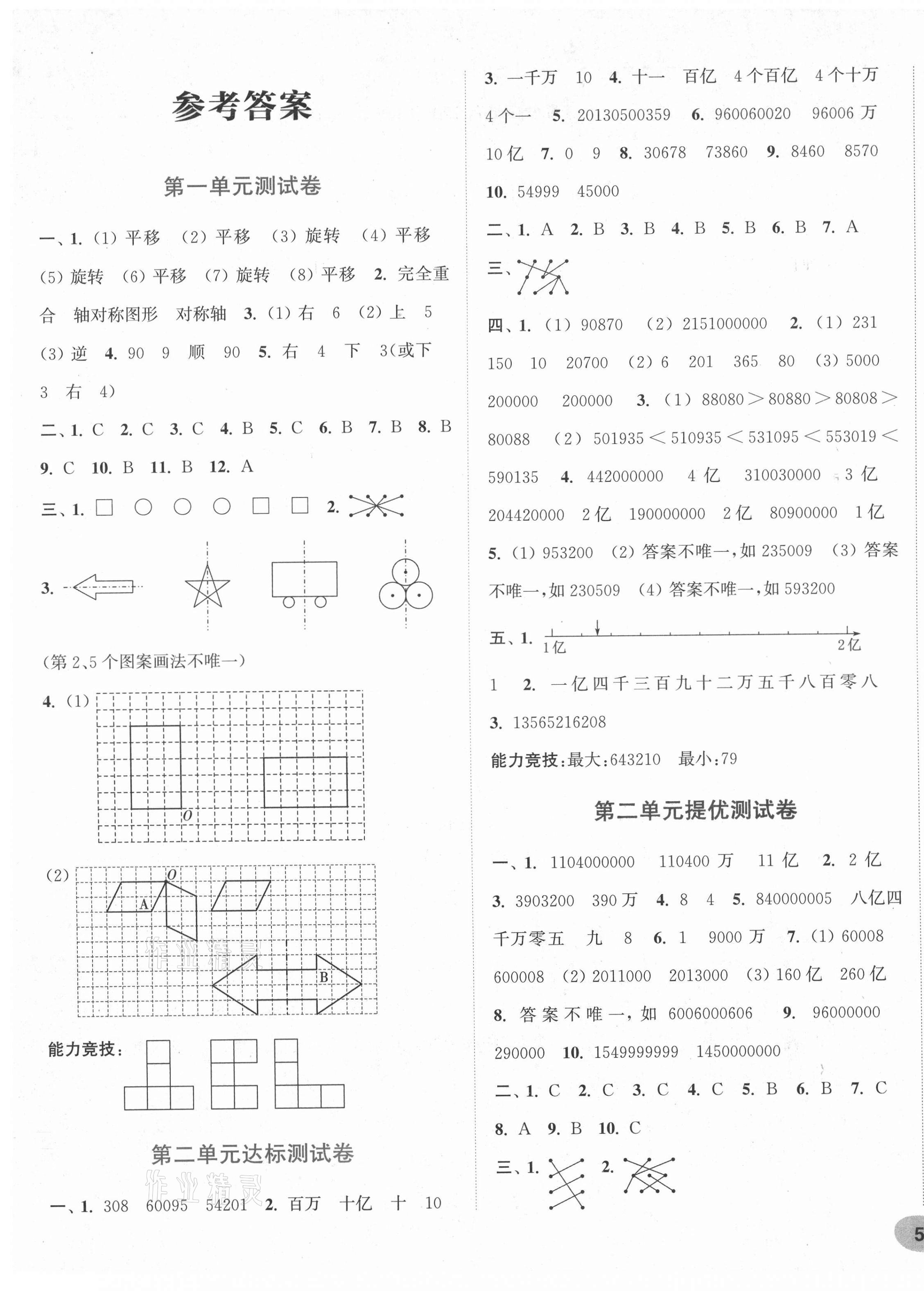 2021年通城學典卷典四年級數學下冊蘇教版 第1頁