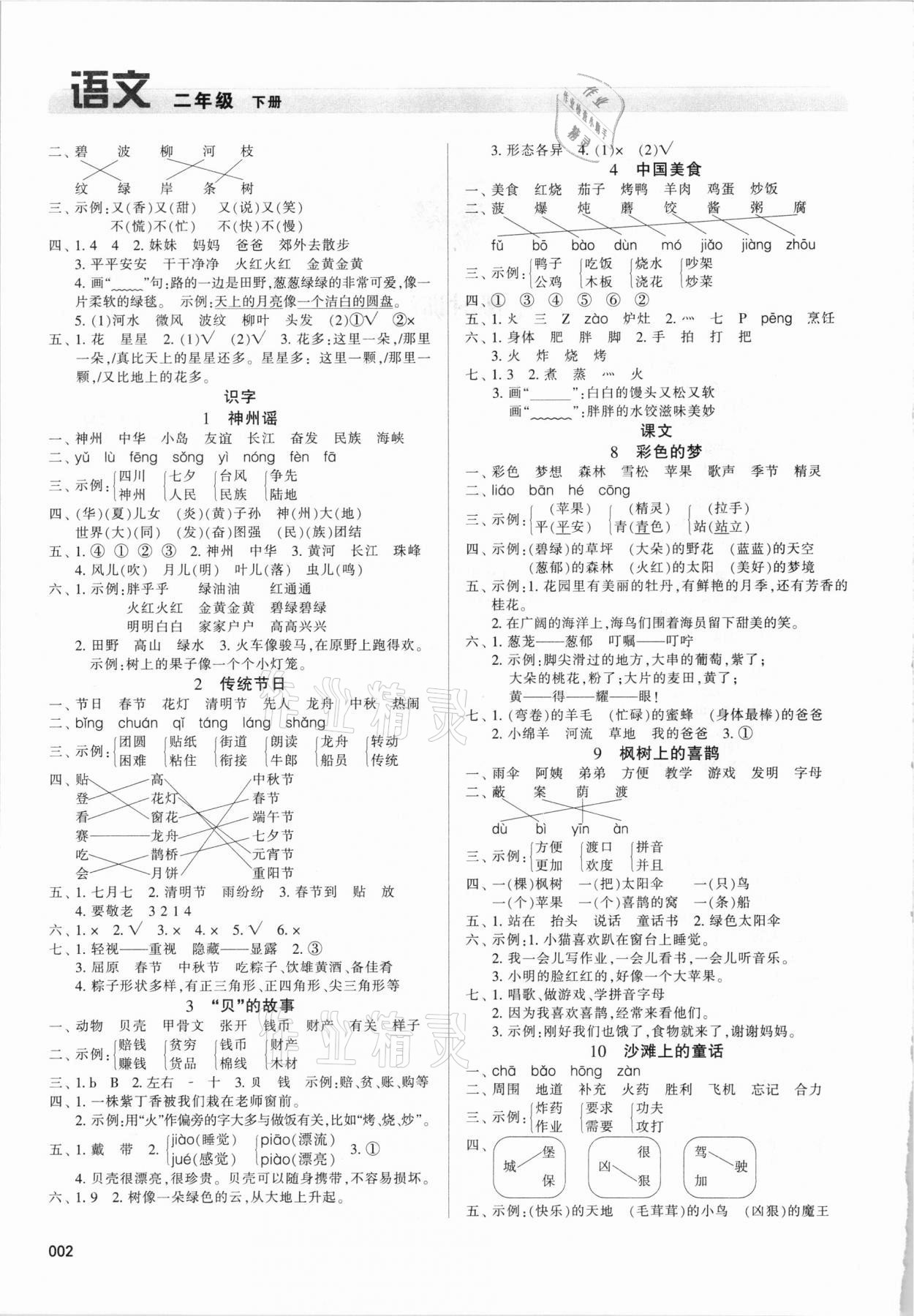 2021年學(xué)習(xí)質(zhì)量監(jiān)測二年級(jí)語文下冊人教版 第2頁