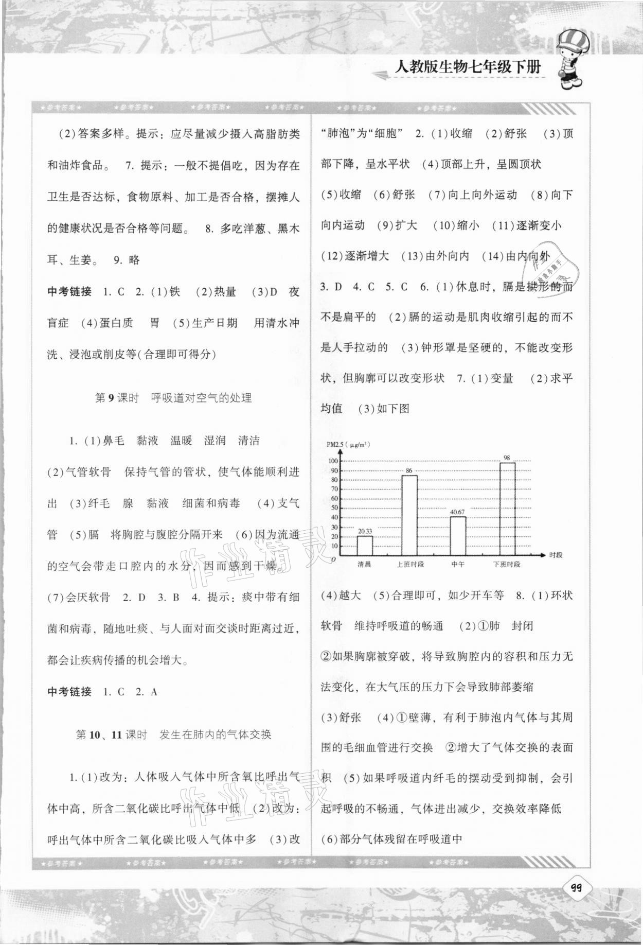 2021年同步实践评价课程基础训练七年级生物下册人教版 第3页