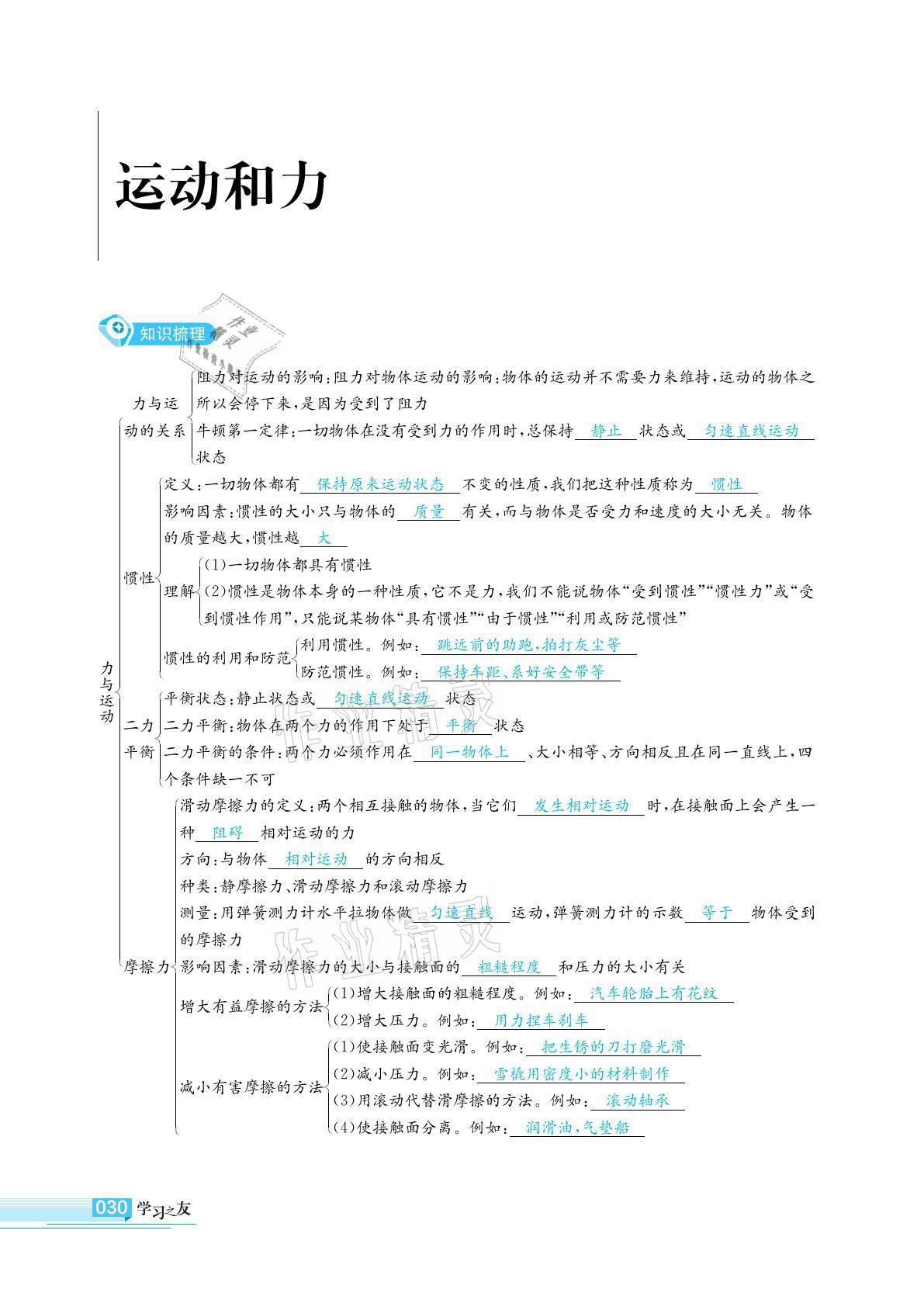 2021年學(xué)習(xí)之友九年級物理下冊人教版 參考答案第30頁