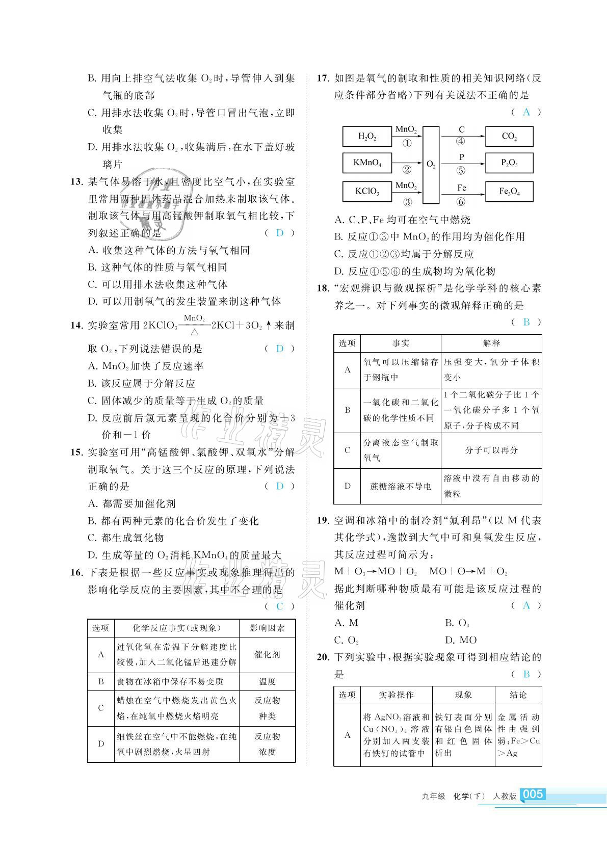 2021年學(xué)習(xí)之友九年級化學(xué)下冊人教版 參考答案第5頁