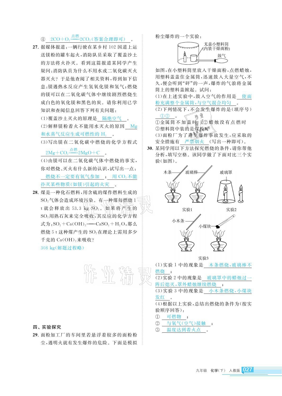 2021年学习之友九年级化学下册人教版 参考答案第27页