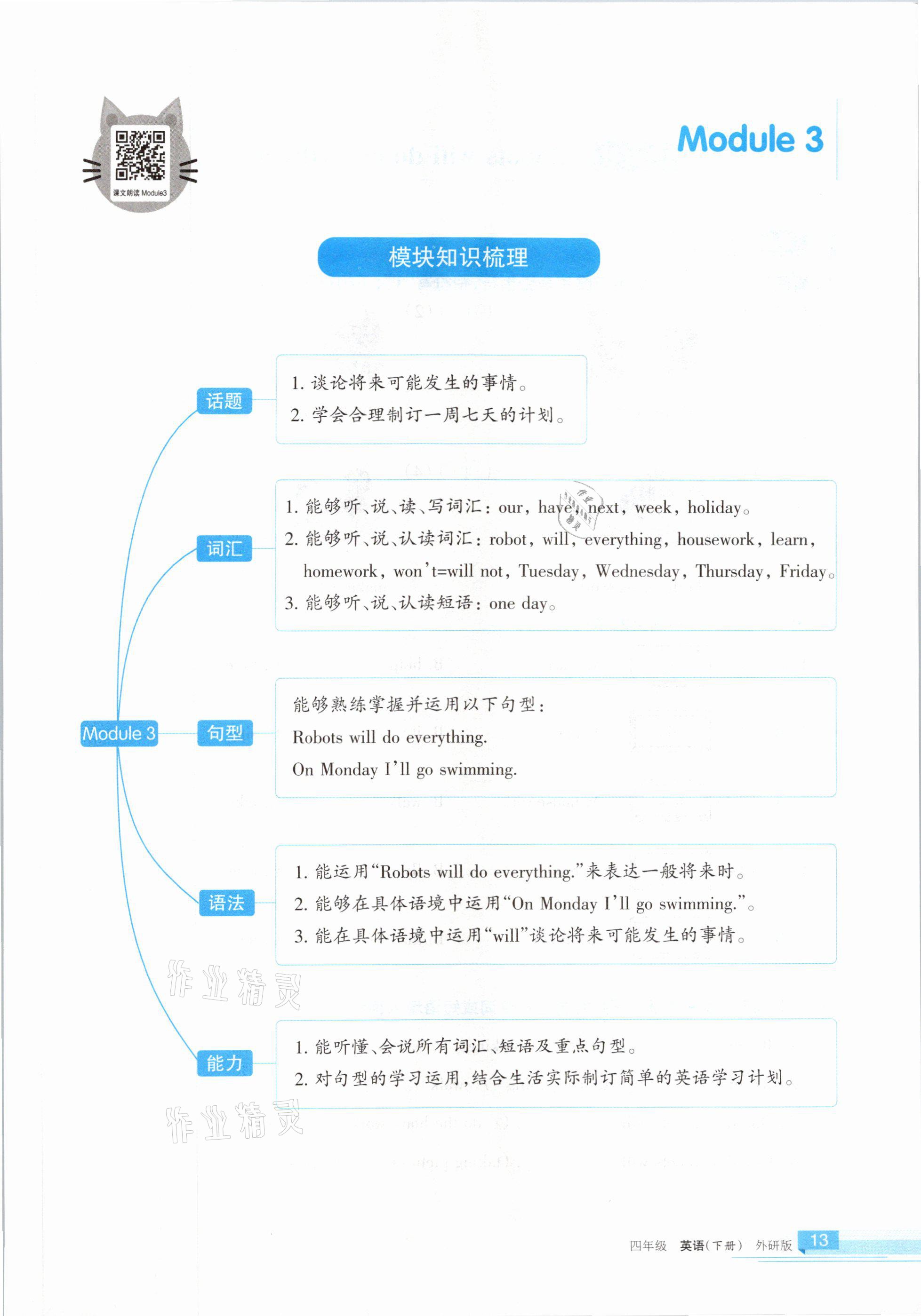 2021年學習之友四年級英語下冊外研版 參考答案第13頁