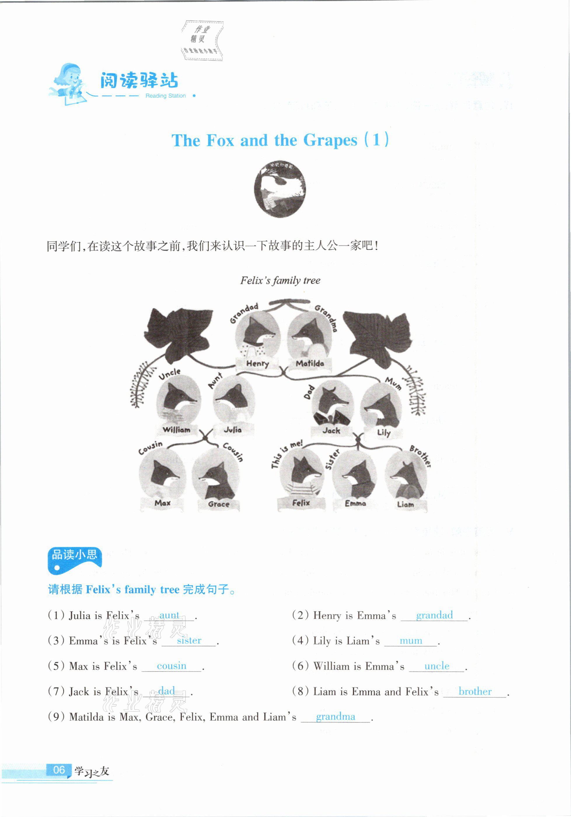 2021年學(xué)習(xí)之友四年級(jí)英語(yǔ)下冊(cè)外研版 參考答案第6頁(yè)