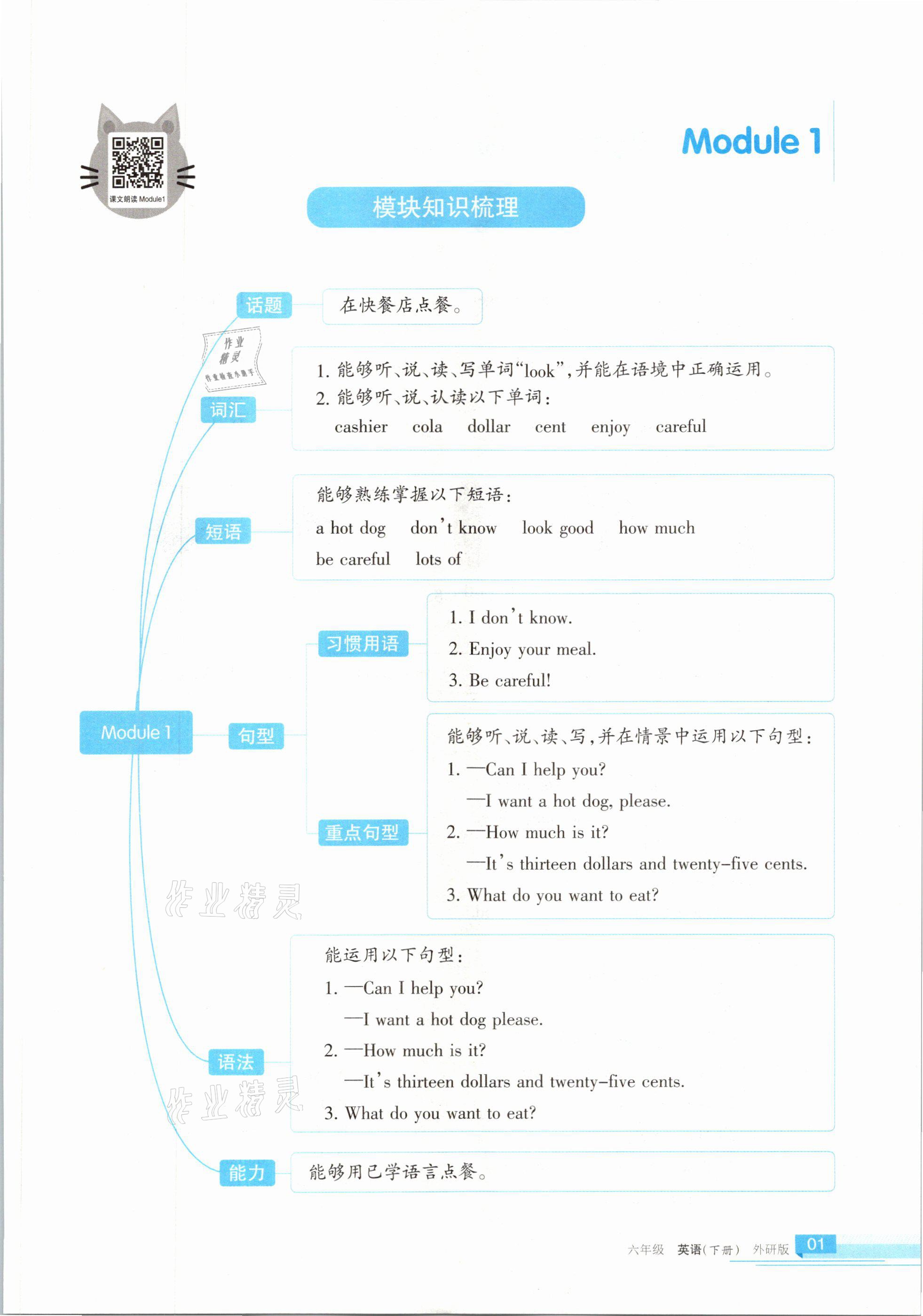 2021年學(xué)習(xí)之友六年級英語下冊外研版 參考答案第1頁