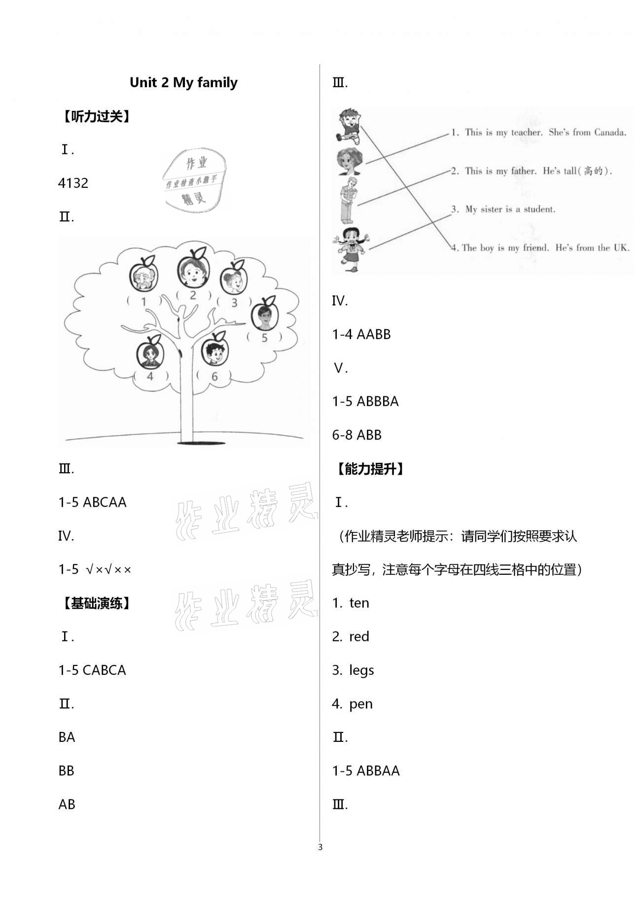 2021年小學(xué)同步練習(xí)冊三年級英語下冊人教版青島出版社 第3頁