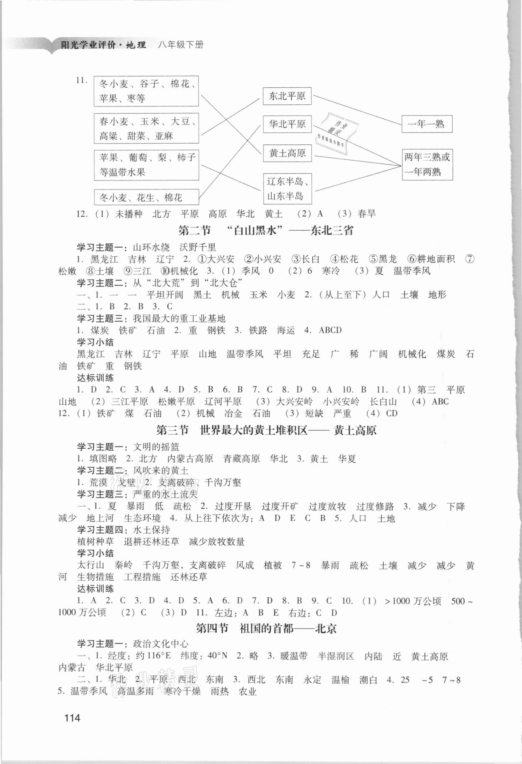 2021年陽光學(xué)業(yè)評價八年級地理下冊人教版 第2頁