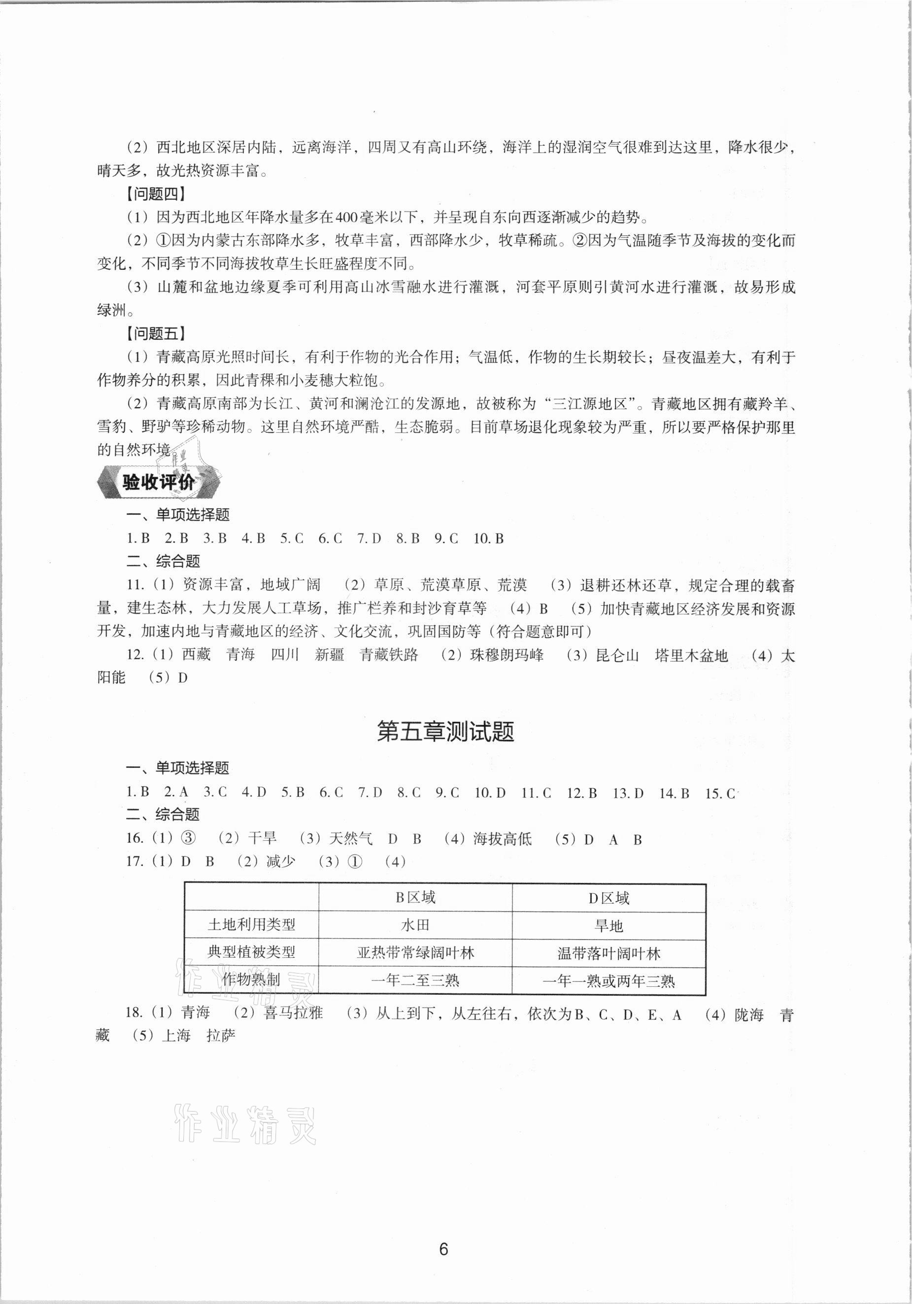 2021年地理新編助學(xué)讀本八年級(jí)下冊(cè)湘教版 參考答案第4頁(yè)