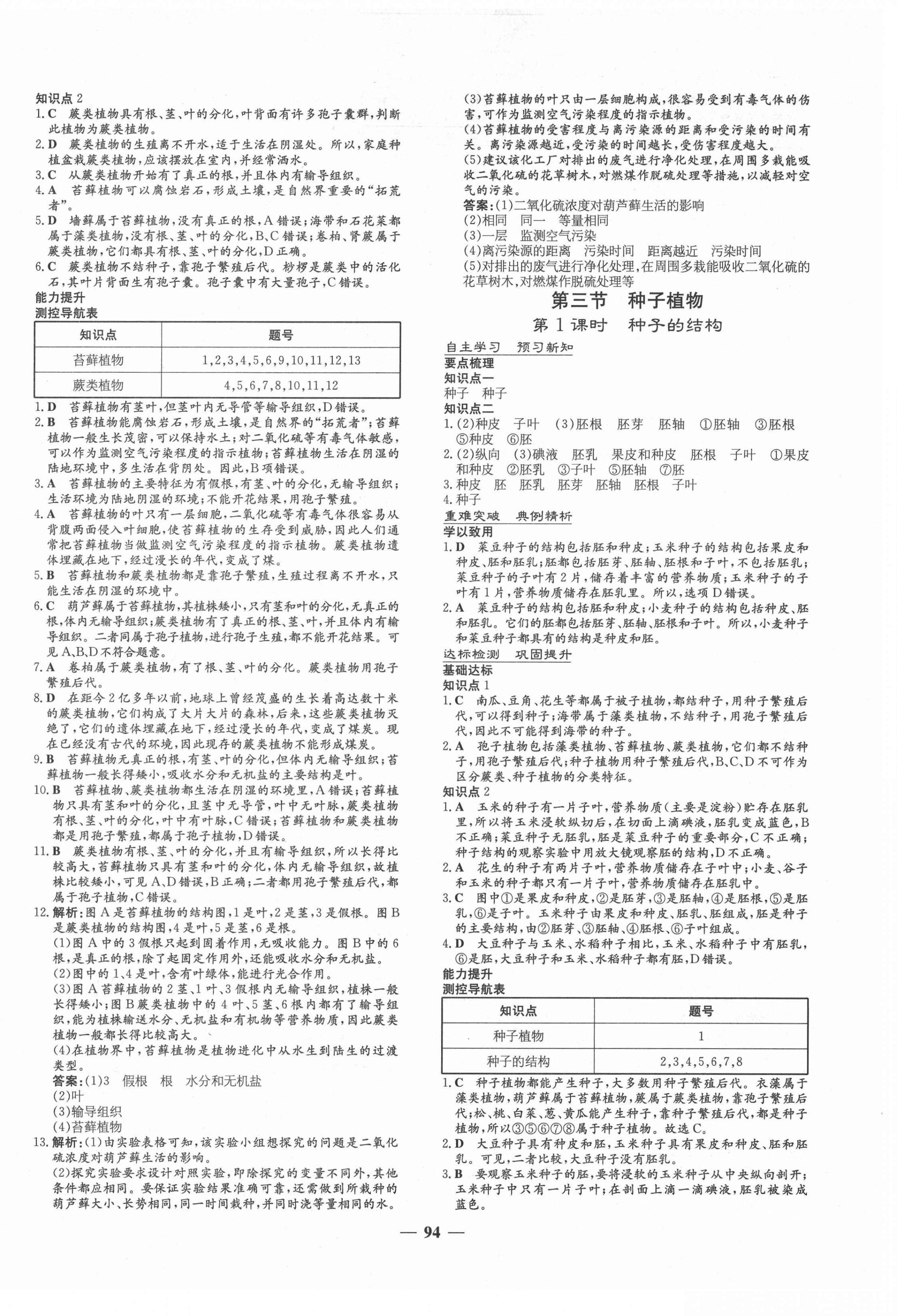 2021年練案課時(shí)作業(yè)本六年級(jí)生物下冊(cè)魯科版54制 第2頁(yè)