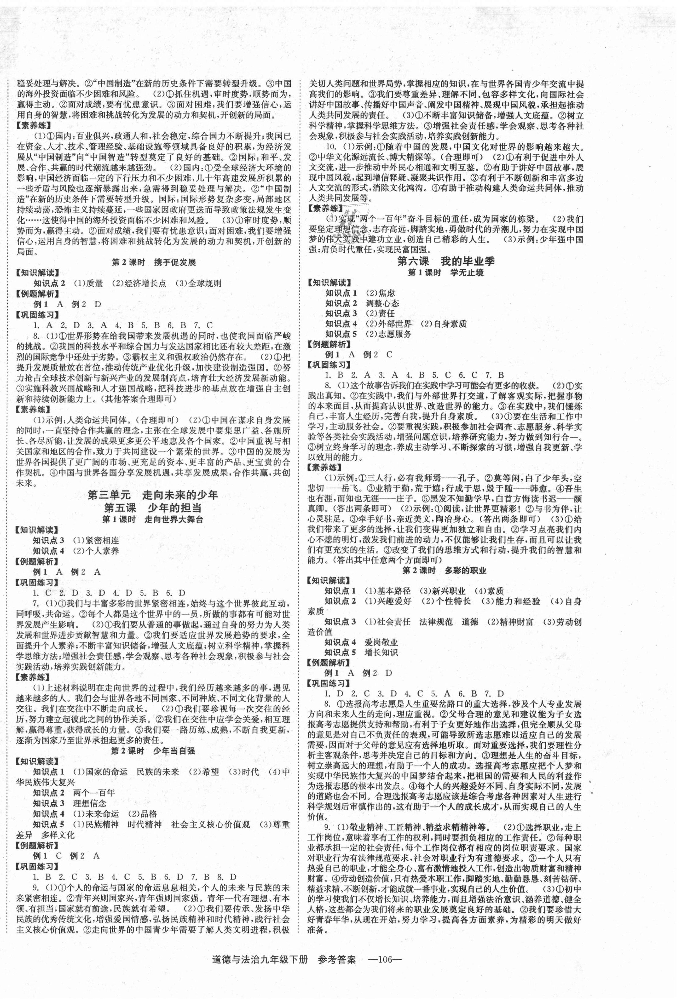 2021年全效學(xué)習(xí)學(xué)業(yè)評價(jià)方案九年級道德與法治下冊人教版 第2頁