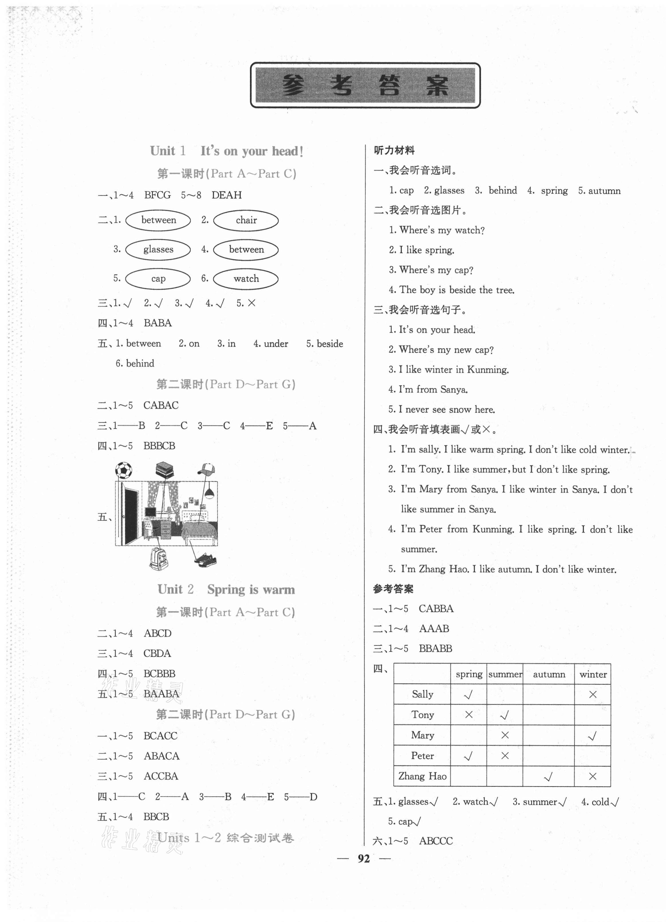 2021年課堂點睛四年級英語下冊湘少版 第1頁