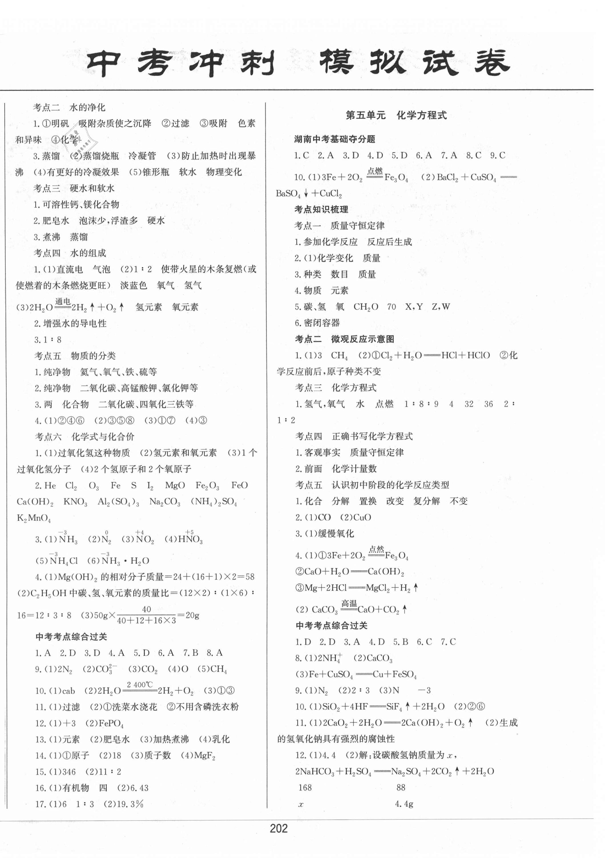 2021年中考先鋒中考總復(fù)習(xí)化學(xué) 第4頁