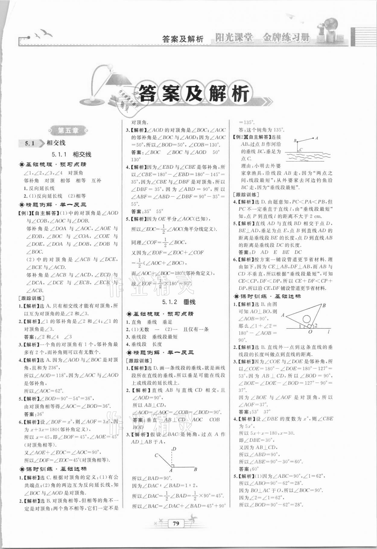 2021年陽光課堂金牌練習(xí)冊七年級數(shù)學(xué)下冊人教版福建專版 第1頁