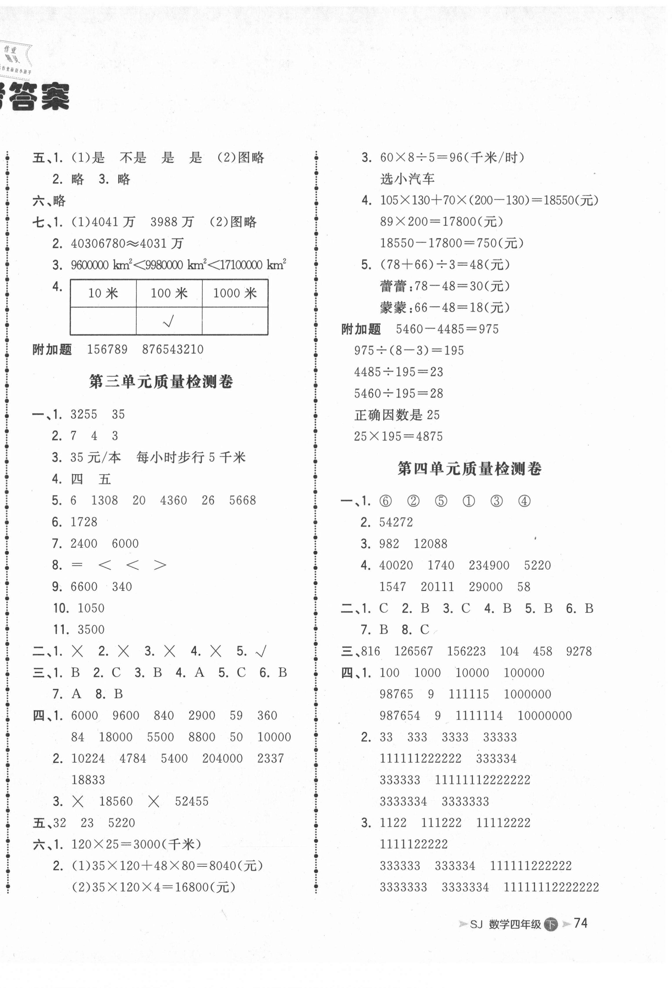 2021年智慧翔奪冠金卷四年級(jí)數(shù)學(xué)下冊(cè)蘇教版 第2頁