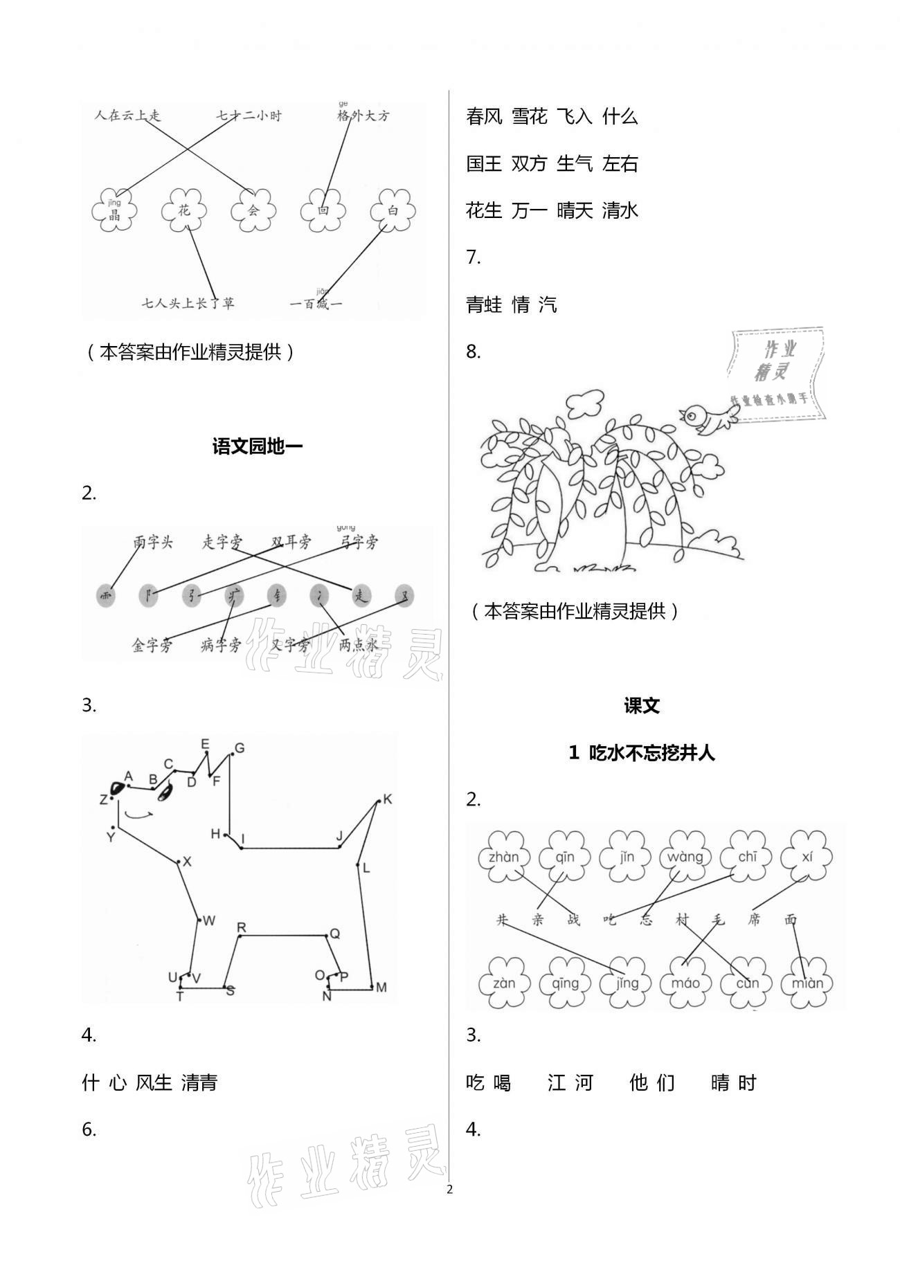 2021年語(yǔ)文課堂作業(yè)本一年級(jí)下冊(cè)人教版浙江教育出版社 第2頁(yè)