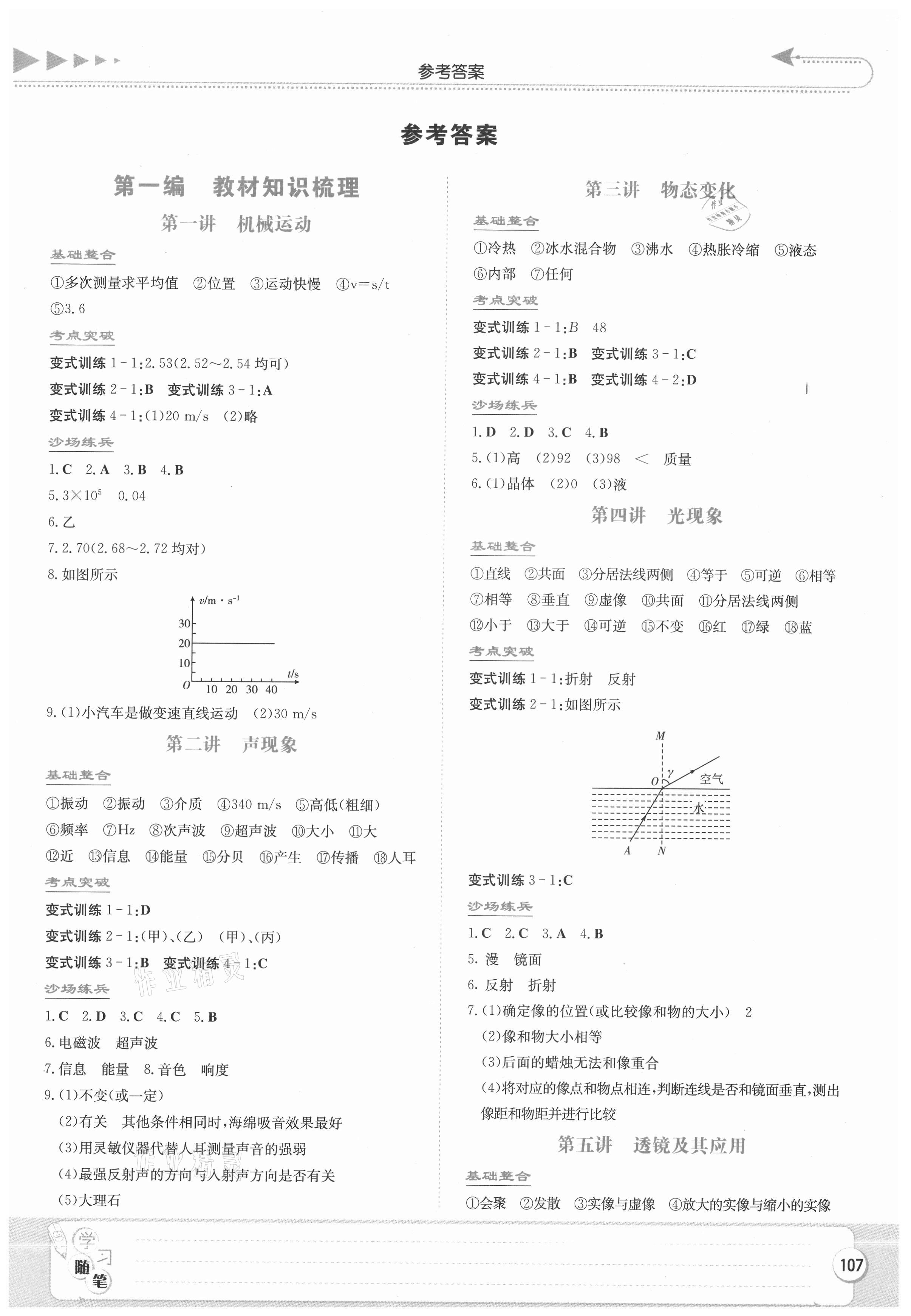 2021年湘教考苑中考总复习物理张家界专版 第1页