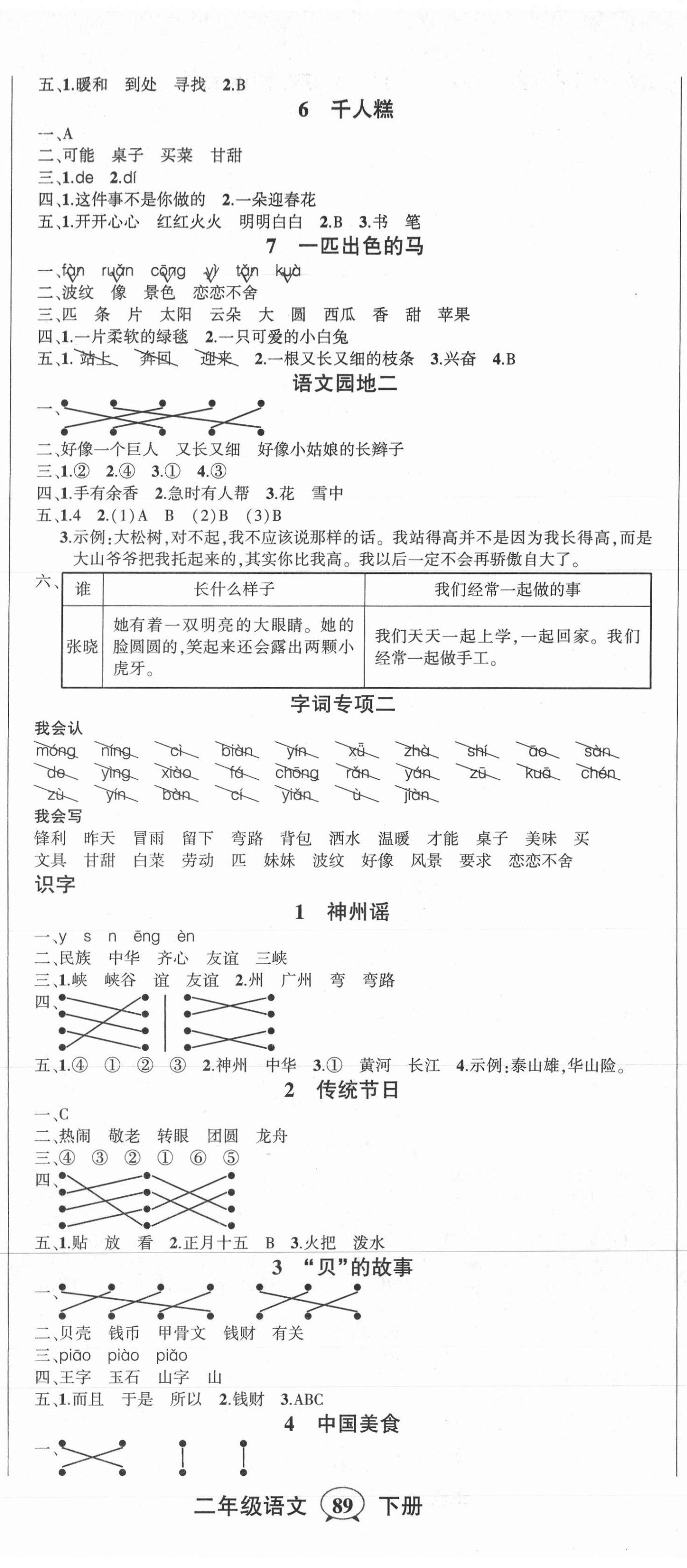 2021年状元成才路状元作业本二年级语文下册人教版 第2页