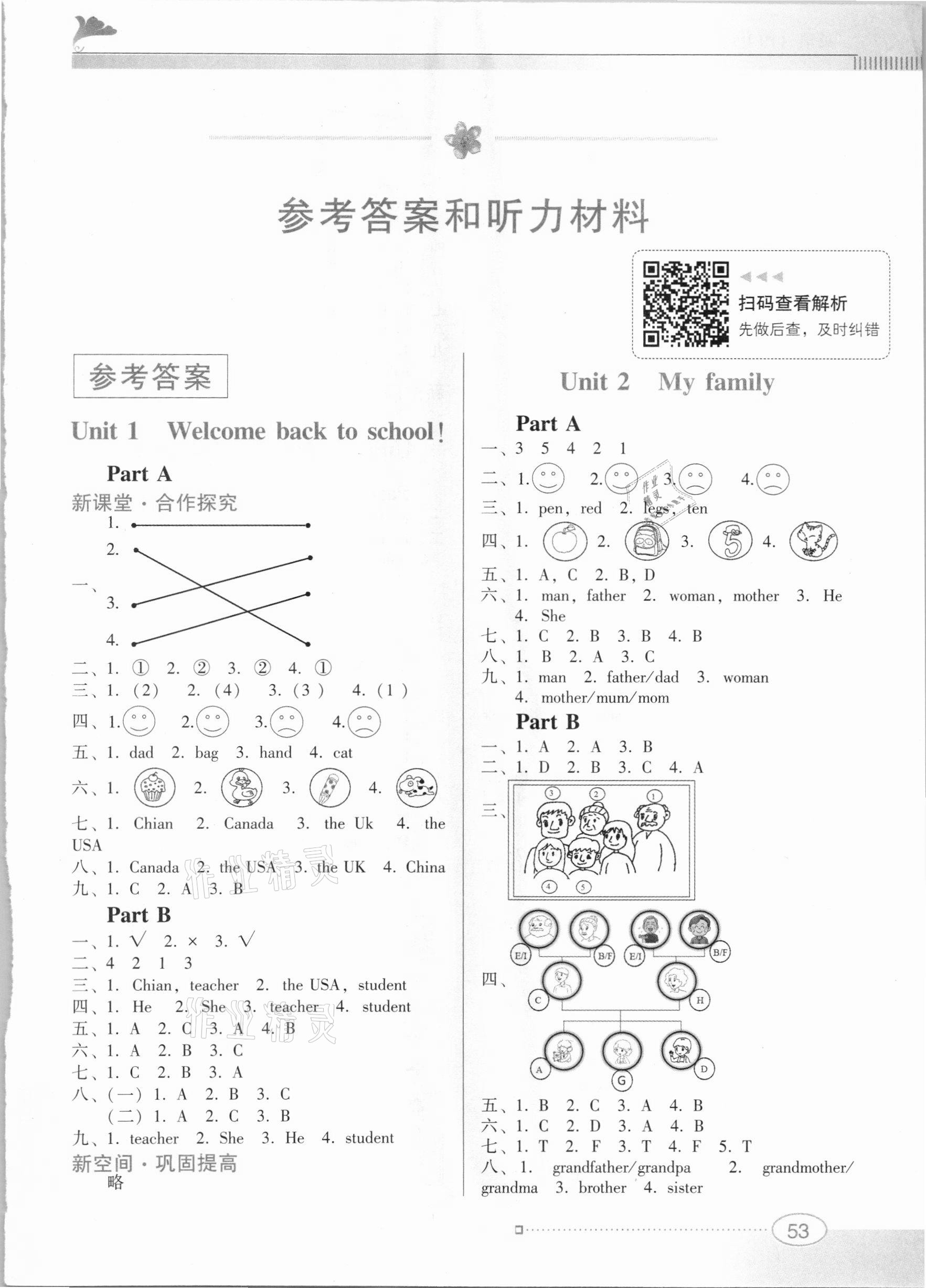 2021年南方新课堂金牌学案三年级英语下册人教PEP版 第1页