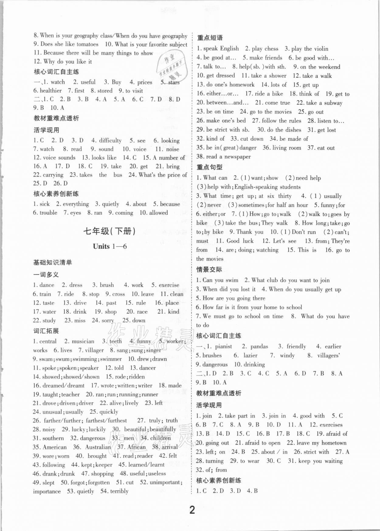2021年領(lǐng)揚(yáng)文化中考研究英語(yǔ)江西專(zhuān)版 參考答案第2頁(yè)