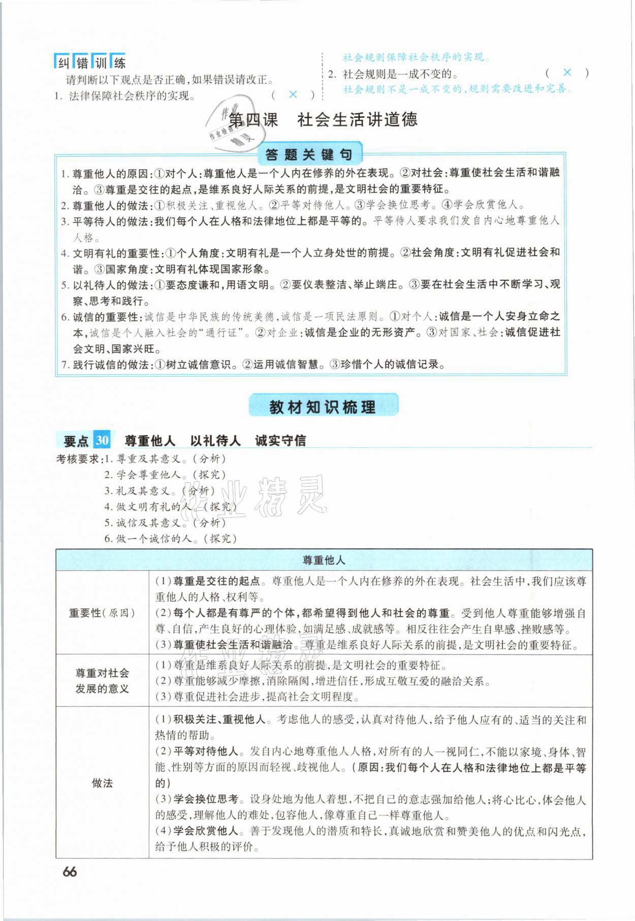 2021年一戰(zhàn)成名考前新方案道德與法治福建專版 參考答案第66頁