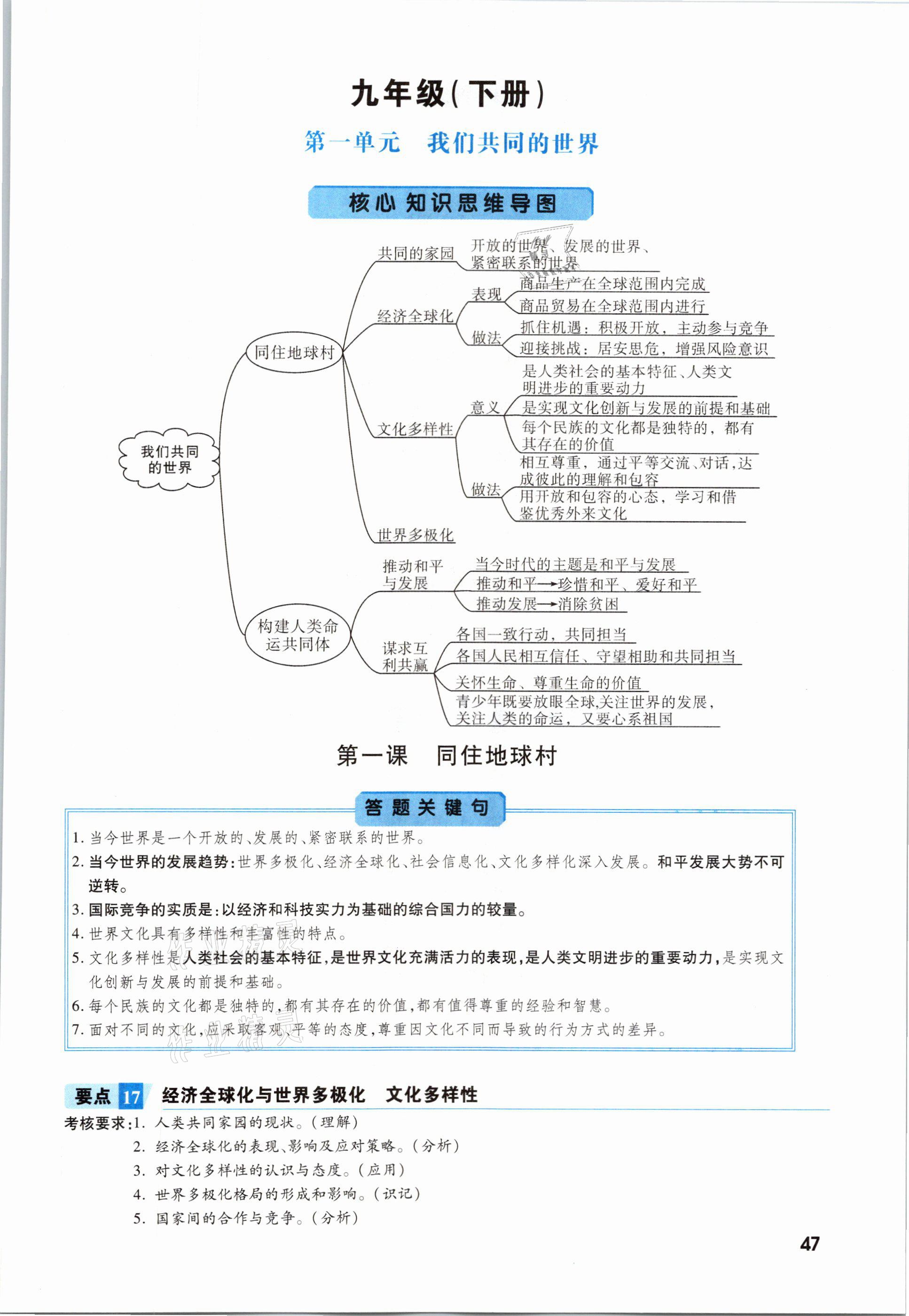 2021年一戰(zhàn)成名考前新方案道德與法治福建專版 參考答案第47頁