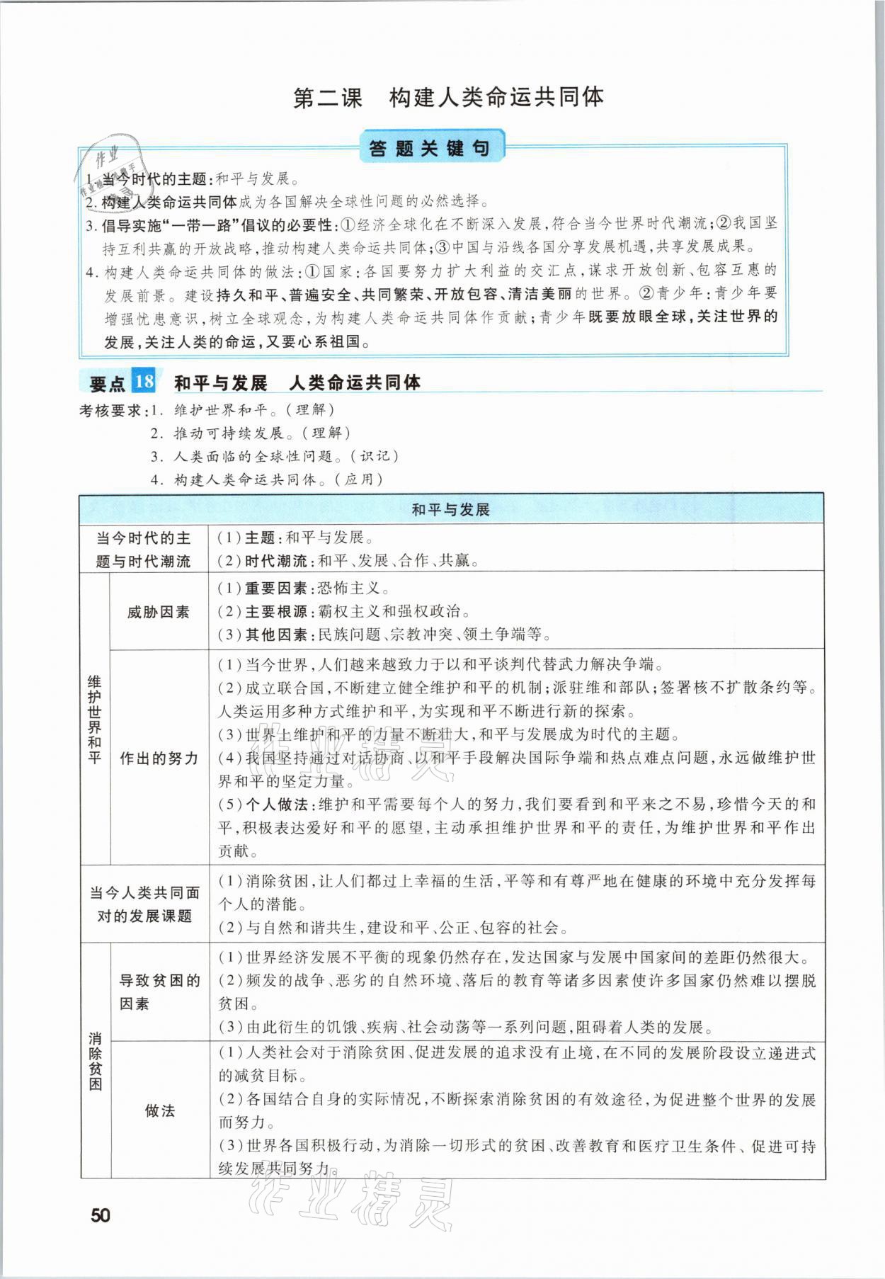 2021年一戰(zhàn)成名考前新方案道德與法治福建專版 參考答案第50頁