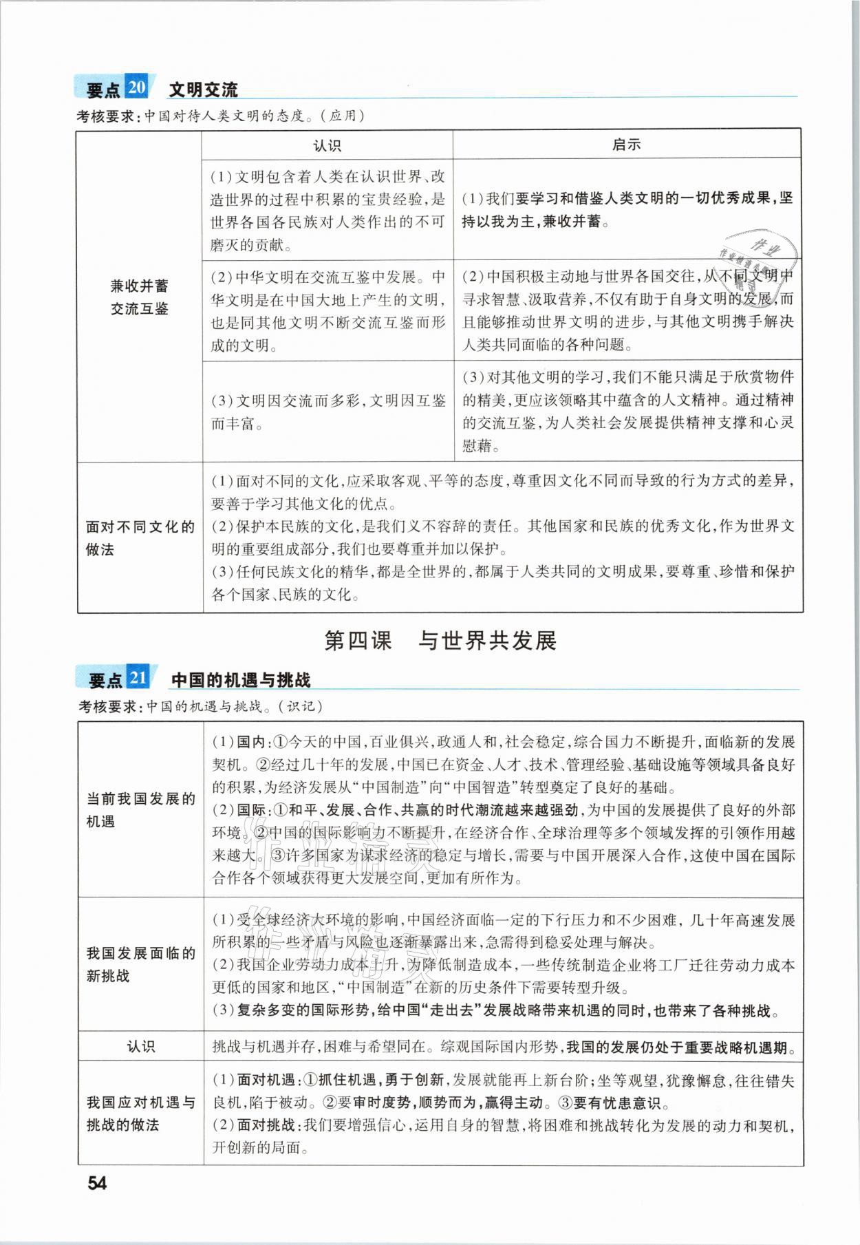 2021年一戰(zhàn)成名考前新方案道德與法治福建專版 參考答案第54頁