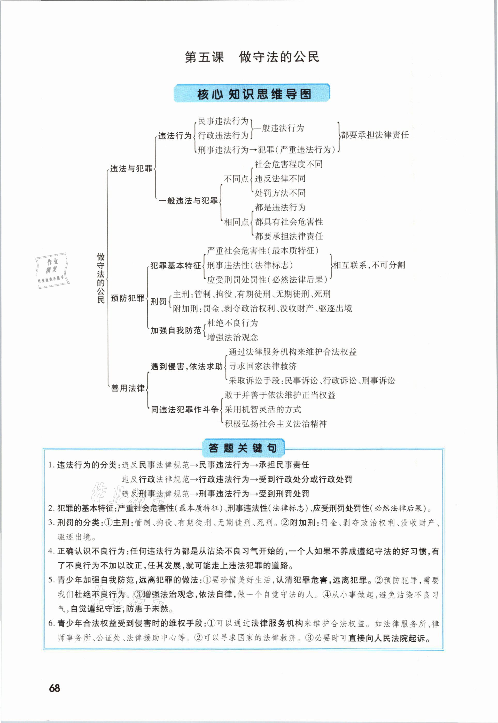 2021年一戰(zhàn)成名考前新方案道德與法治福建專版 參考答案第68頁