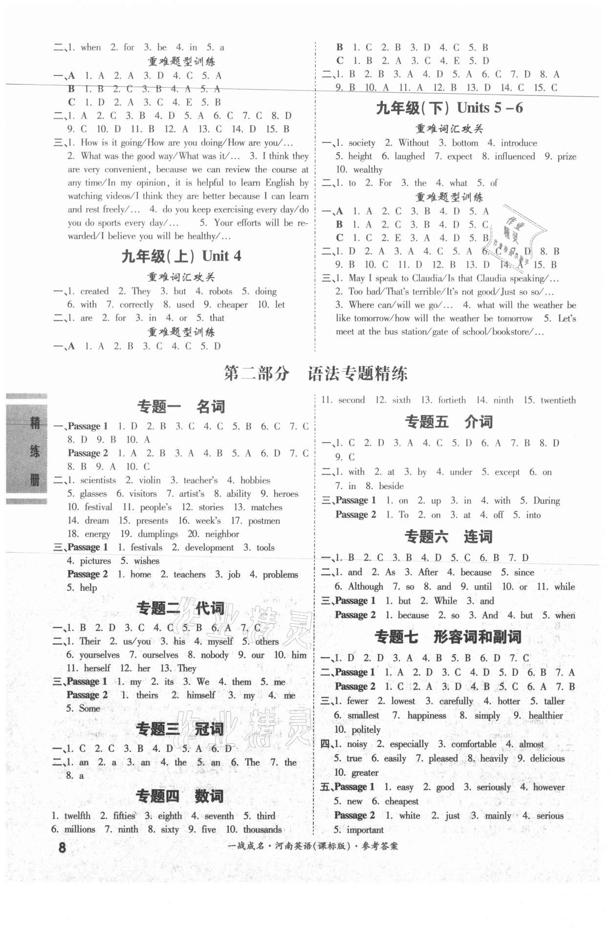 2021年一戰(zhàn)成名考前新方案英語河南專版 第8頁