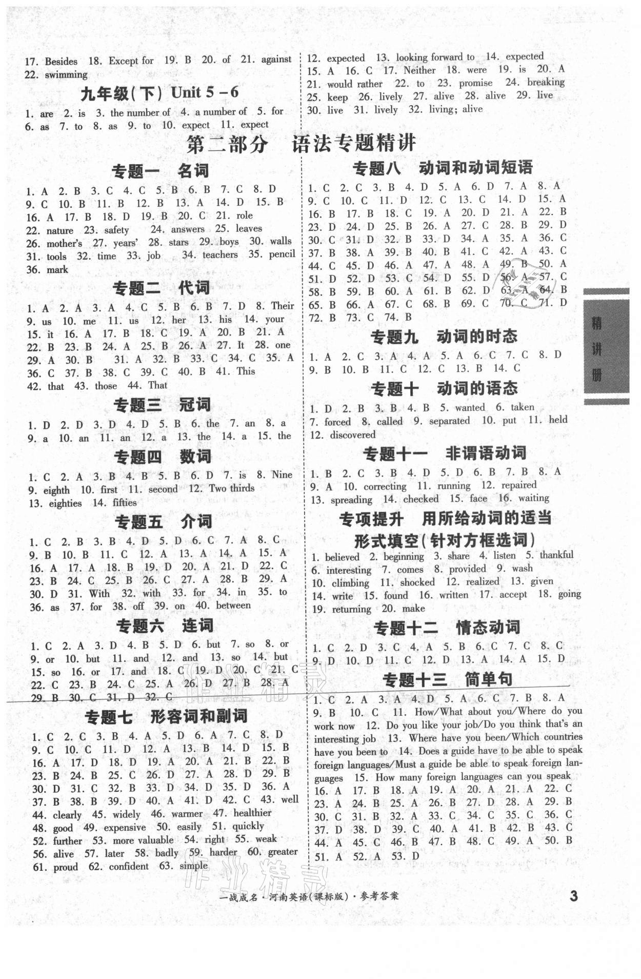 2021年一戰(zhàn)成名考前新方案英語(yǔ)河南專版 第3頁(yè)