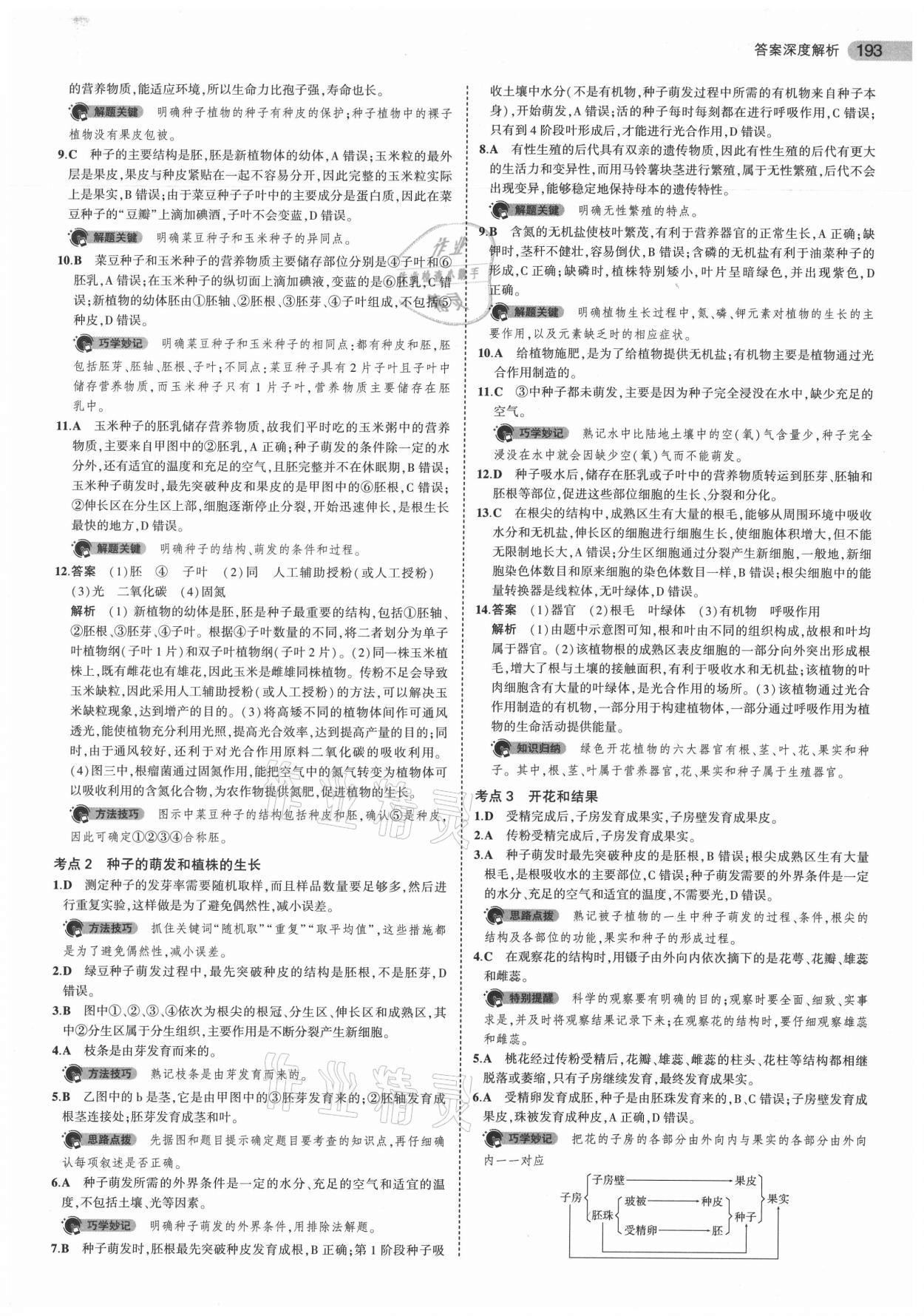 2021年5年中考3年模擬生物 參考答案第9頁