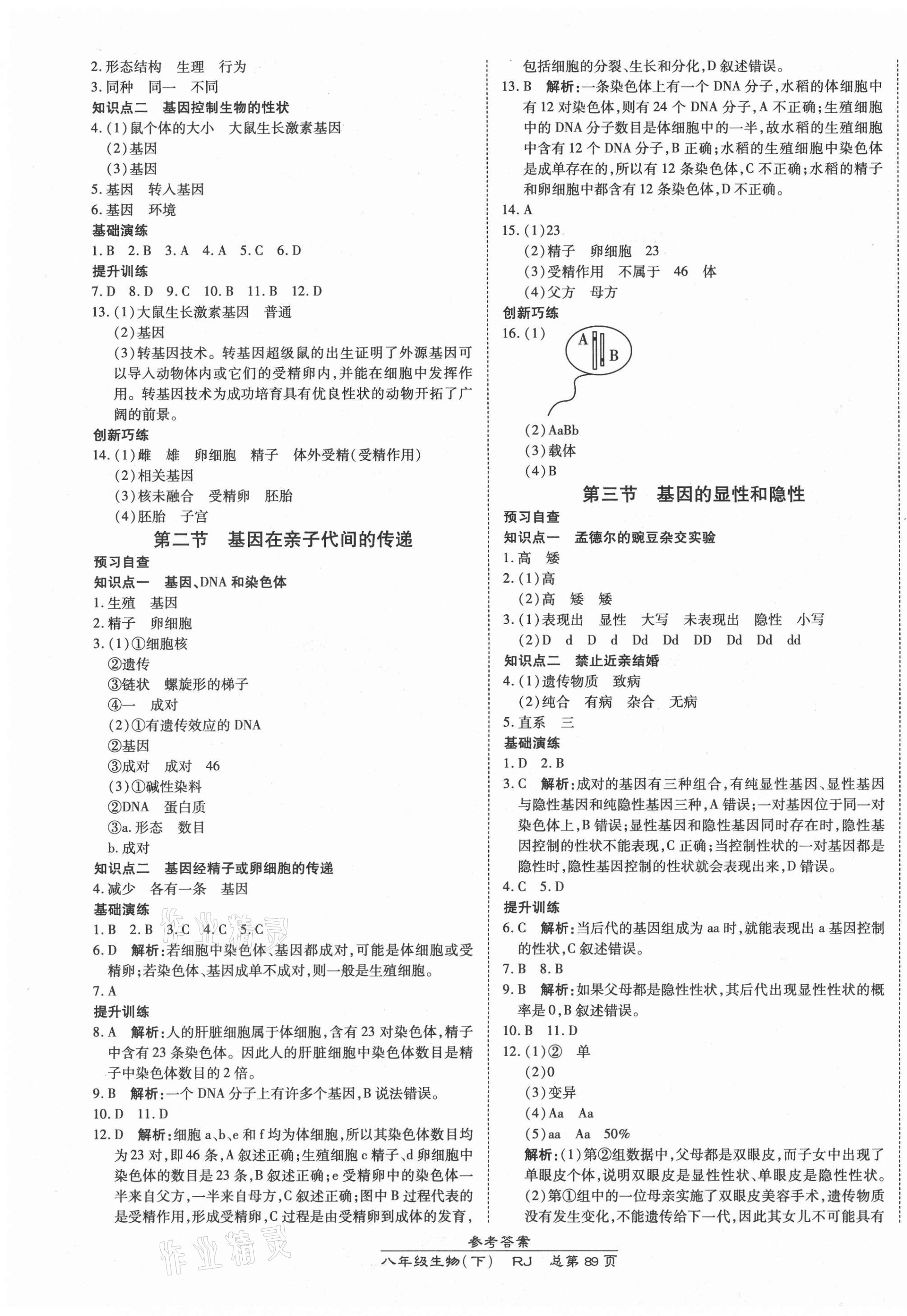 2021年高效课时通10分钟掌控课堂八年级生物下册人教版 第3页