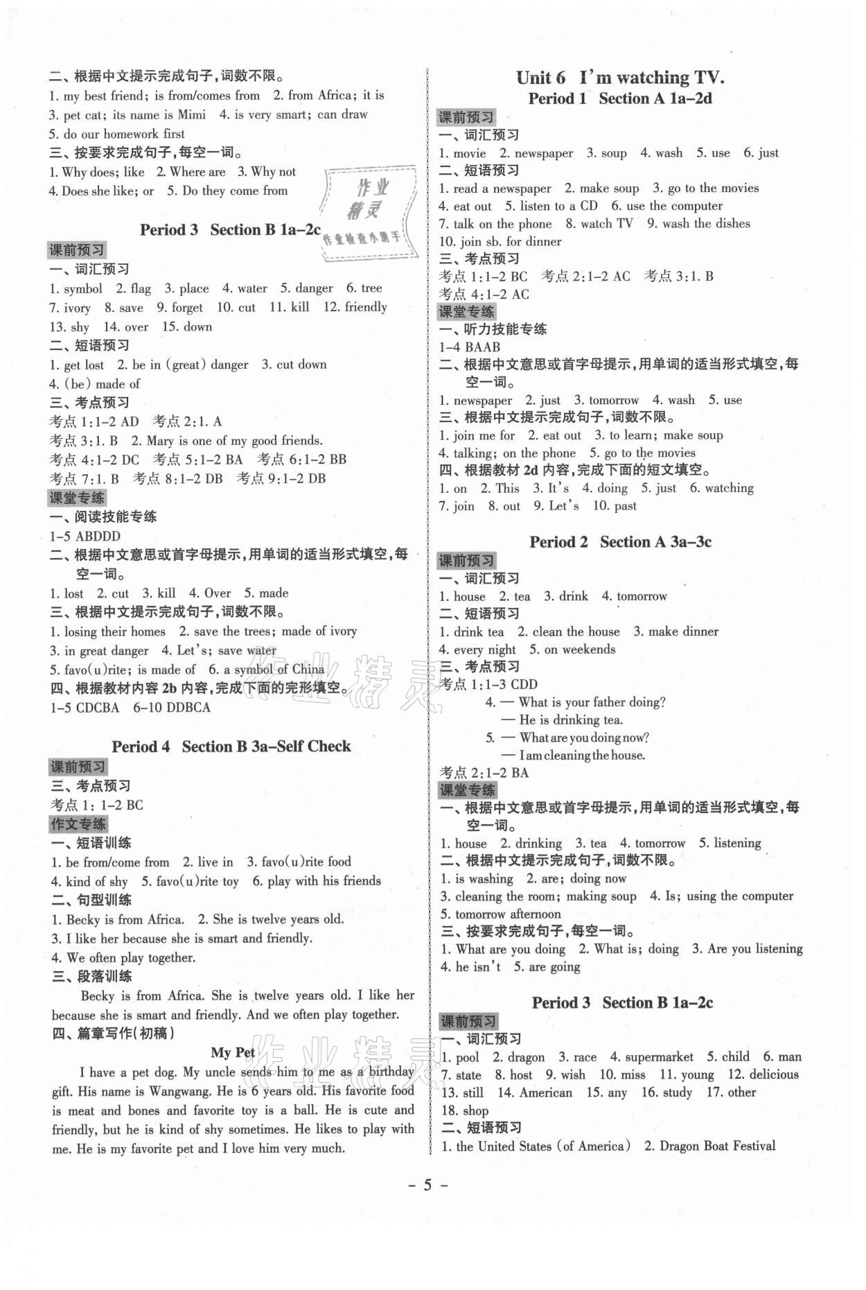 2021年同步?jīng)_刺七年級(jí)英語下冊人教版廣東專版 第5頁