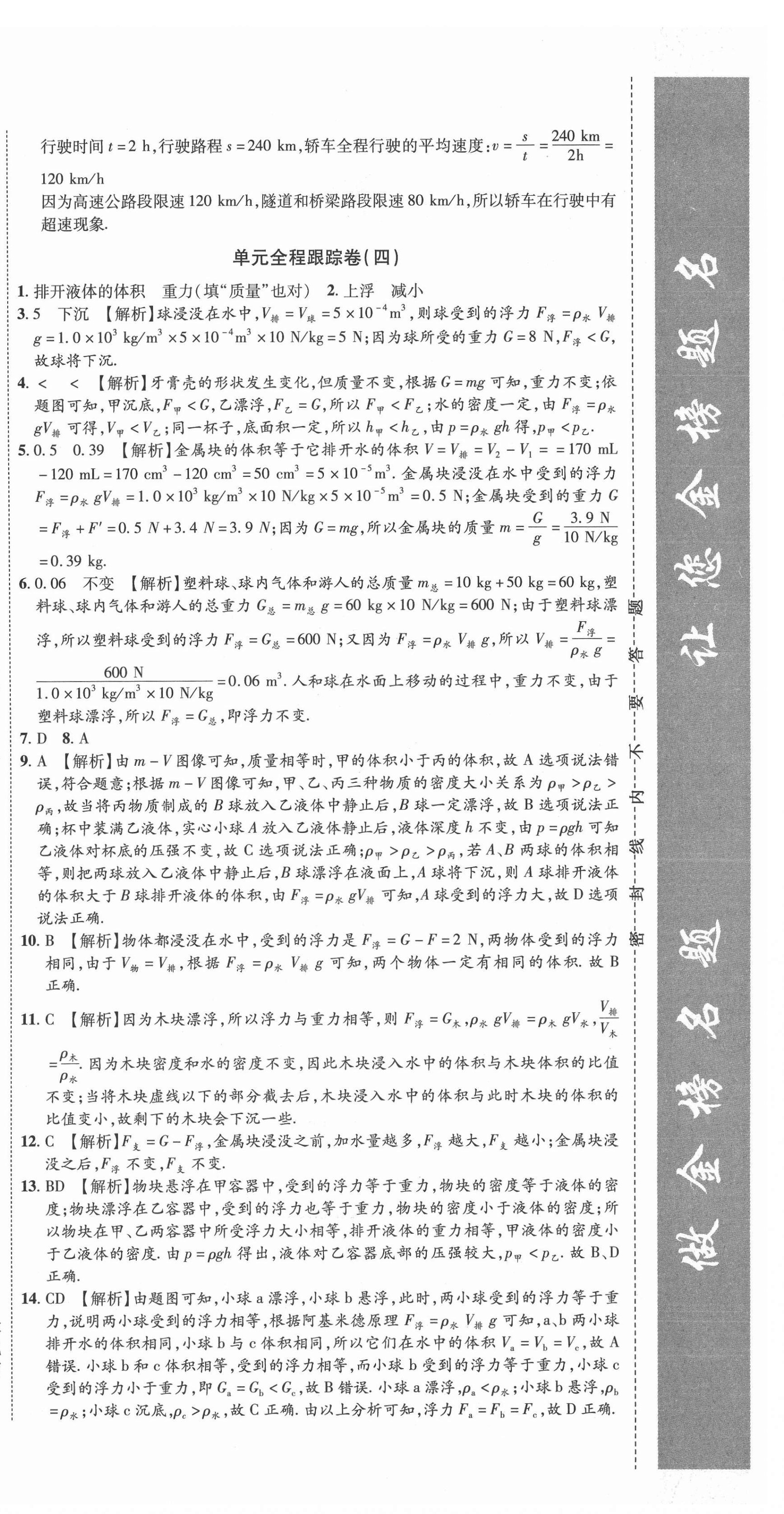 2021年金榜名題單元加期末卷八年級物理下冊人教版 第6頁