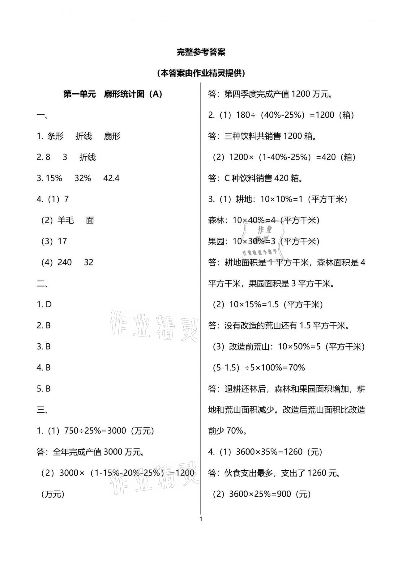 2021年陽光互動(dòng)綠色成長空間六年級數(shù)學(xué)下冊蘇教版提優(yōu)版 參考答案第1頁