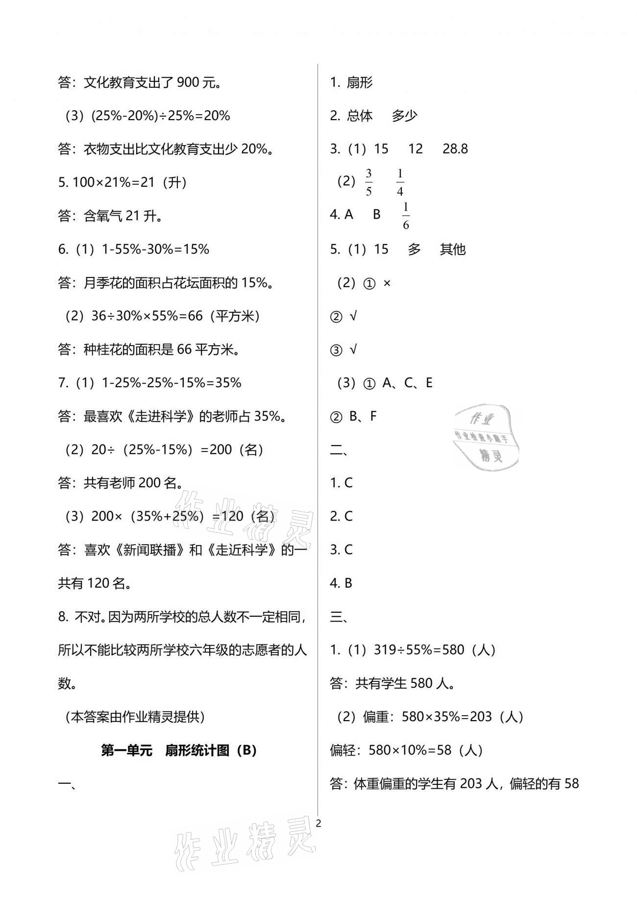 2021年陽光互動綠色成長空間六年級數(shù)學(xué)下冊蘇教版提優(yōu)版 參考答案第2頁