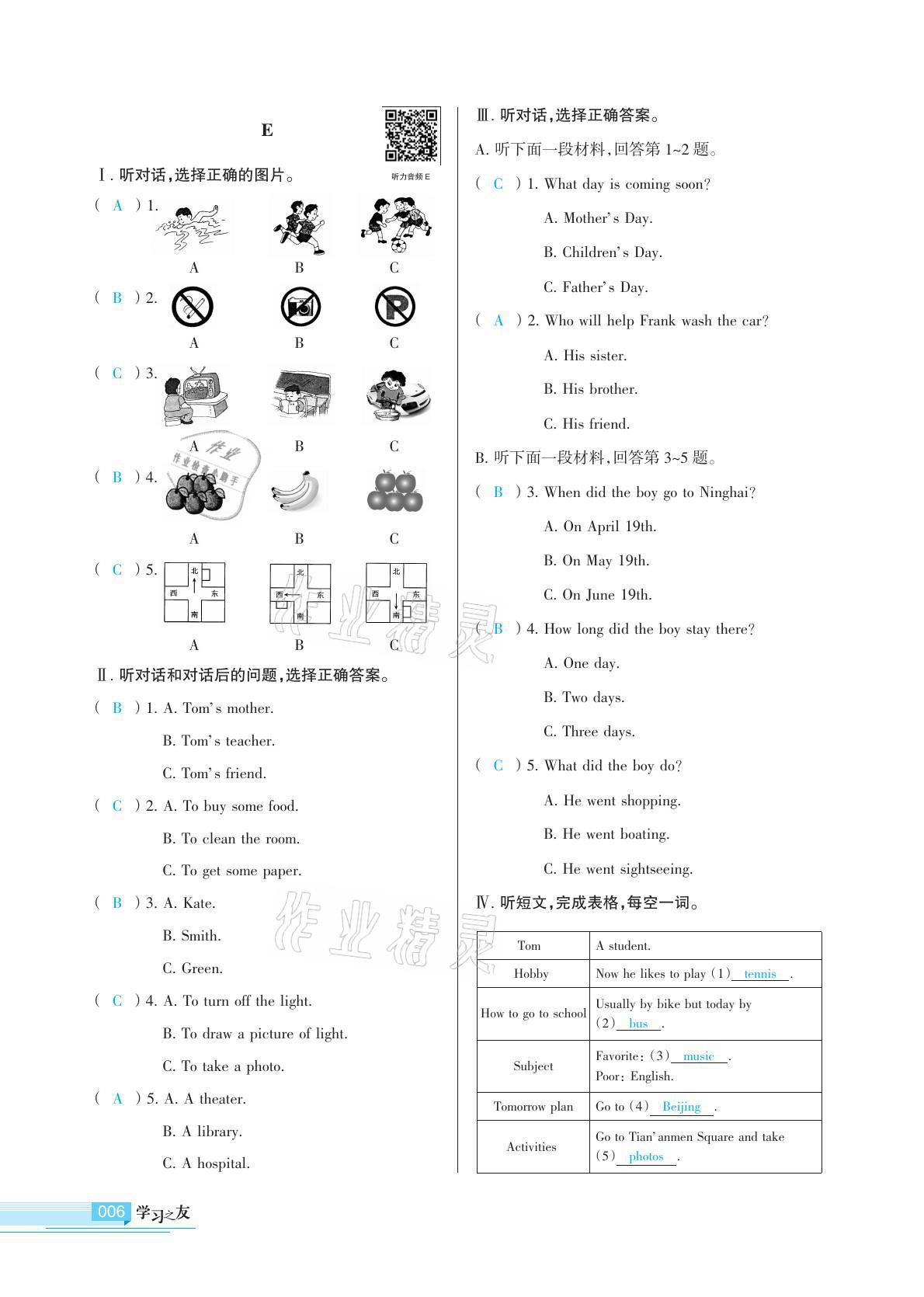 2021年學(xué)習(xí)之友九年級英語下冊人教版 參考答案第16頁