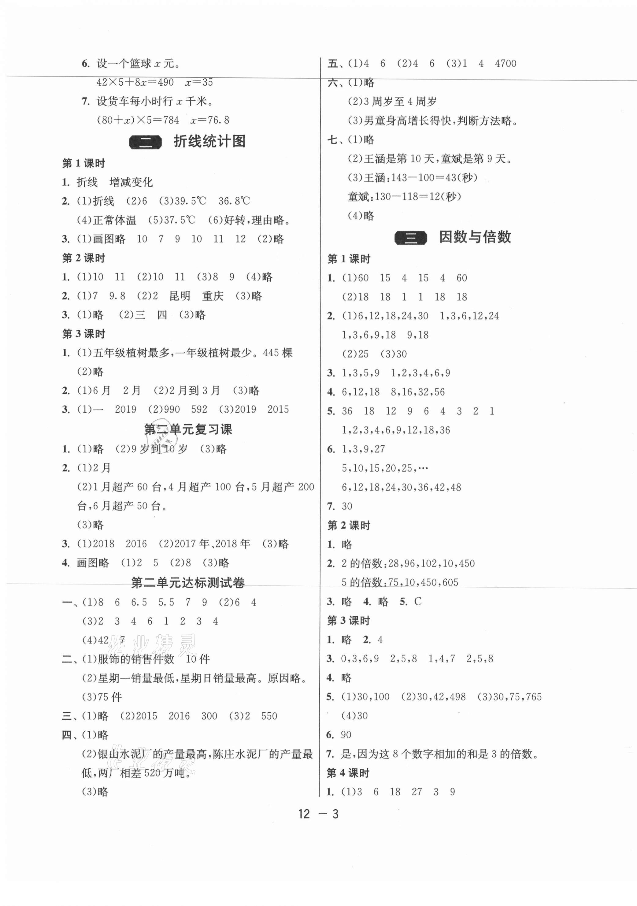 2021年1課3練單元達(dá)標(biāo)測(cè)試五年級(jí)數(shù)學(xué)下冊(cè)蘇教版 第3頁(yè)