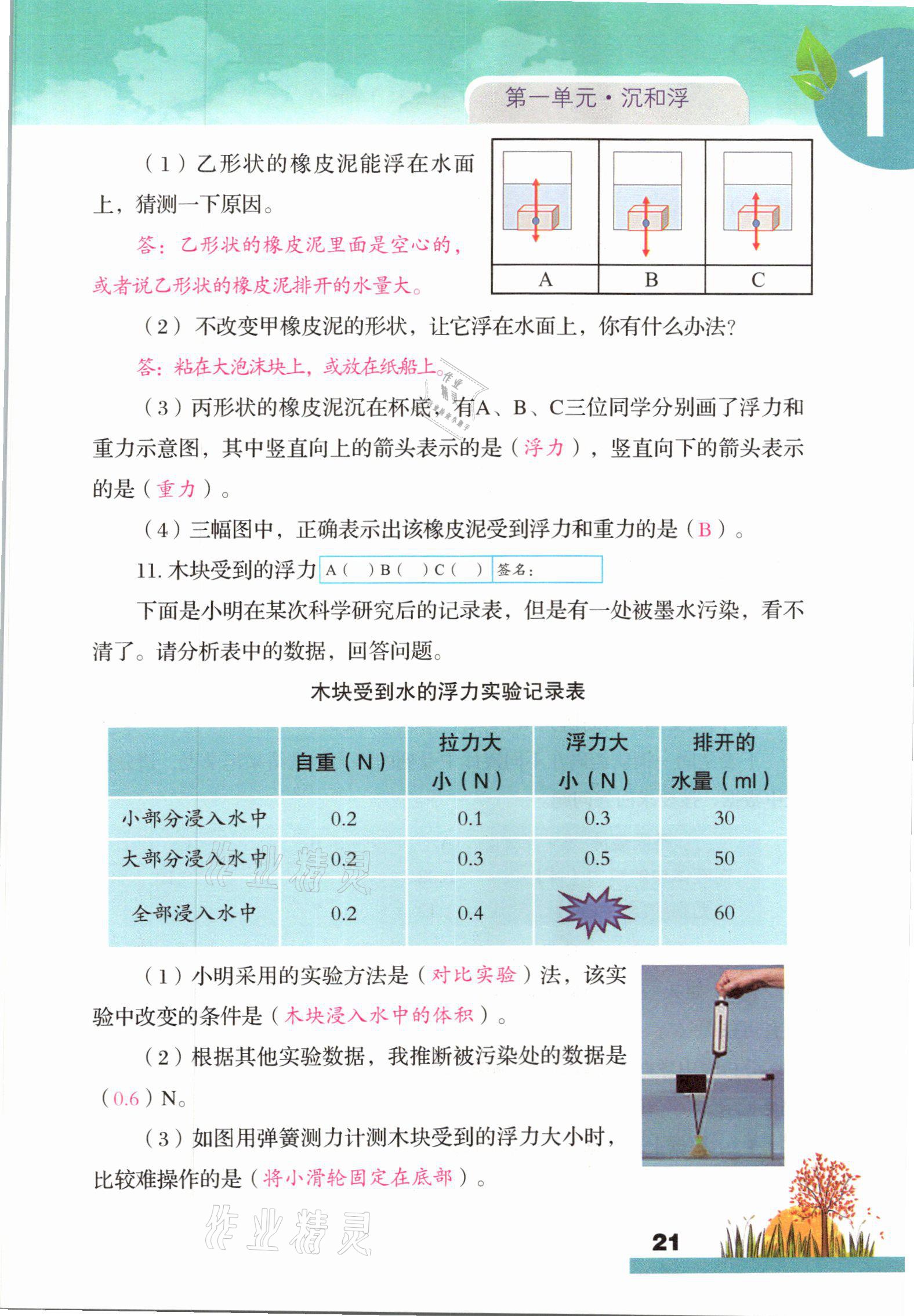 2021年科學(xué)大全一本通五年級下冊教科版浙江專版 參考答案第21頁