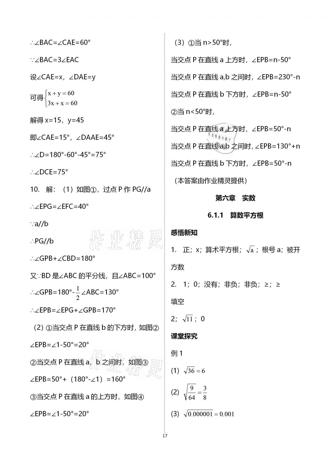 2021年学习指要七年级数学下册人教版 参考答案第17页