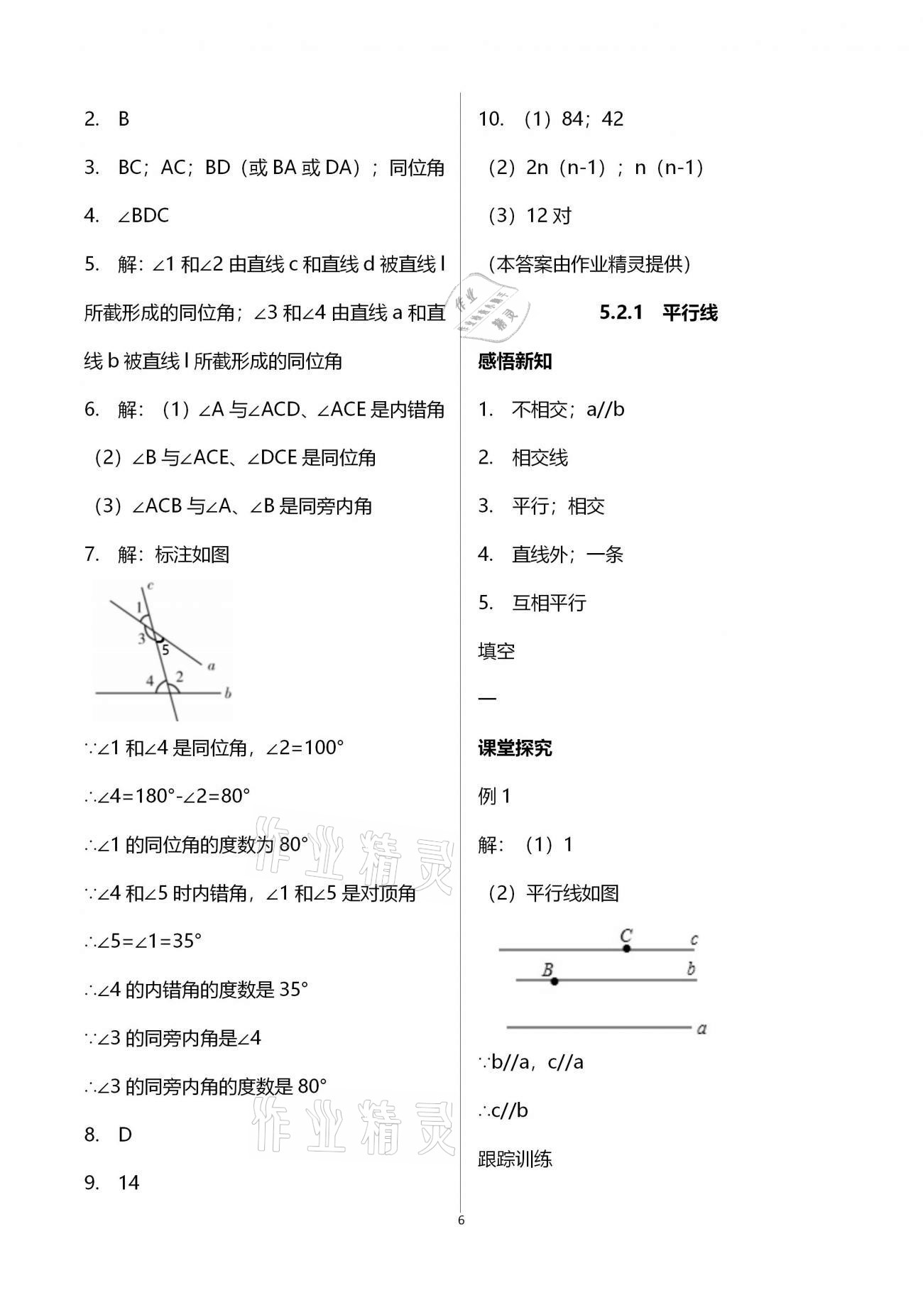 2021年学习指要七年级数学下册人教版 参考答案第6页