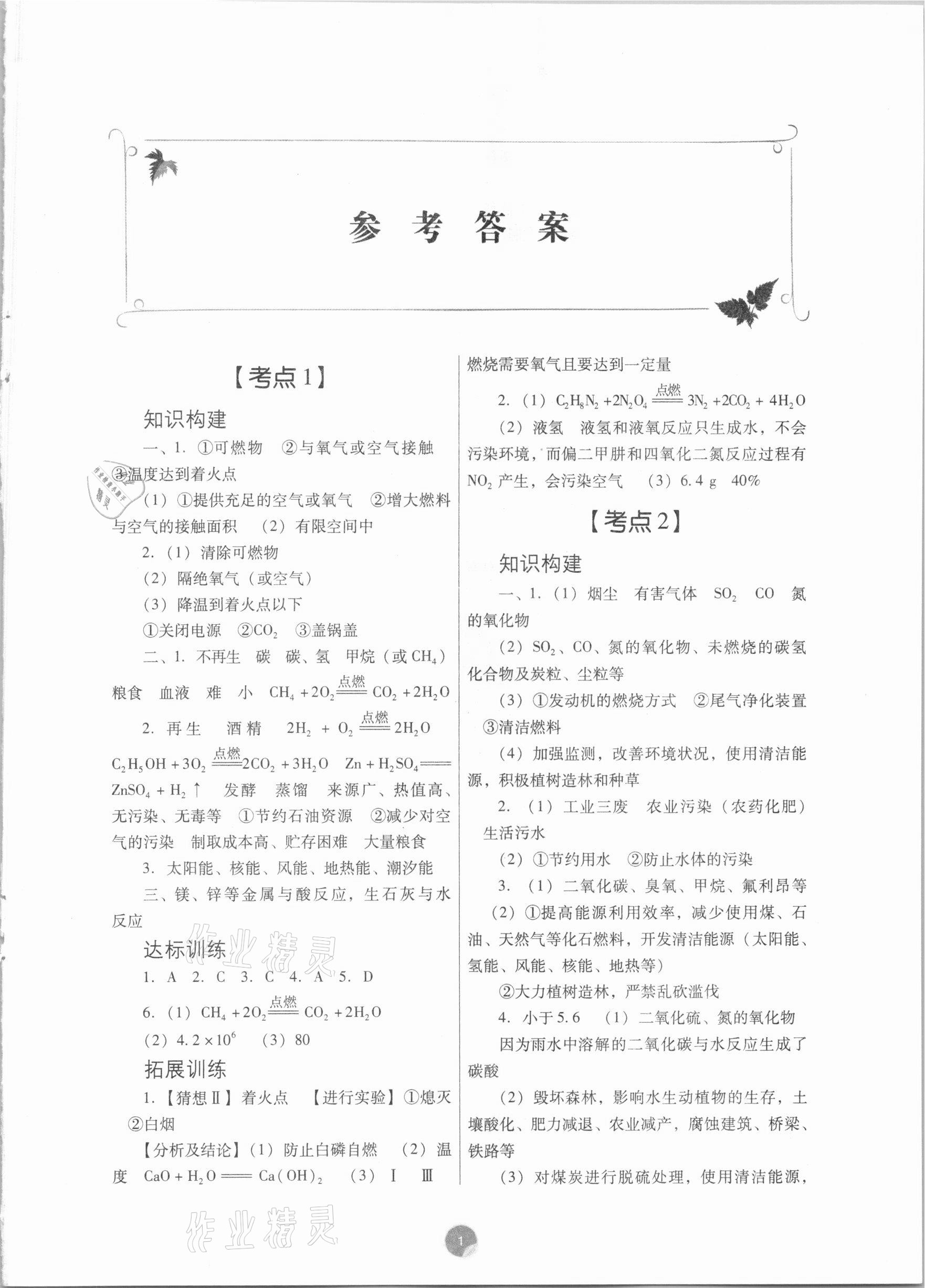 2021年廣東初中升學(xué)指導(dǎo)與強(qiáng)化訓(xùn)練化學(xué) 第1頁(yè)