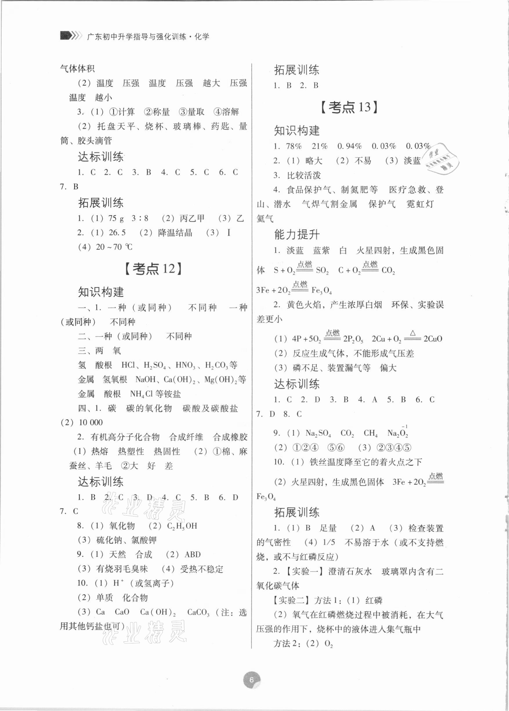 2021年廣東初中升學(xué)指導(dǎo)與強(qiáng)化訓(xùn)練化學(xué) 第6頁