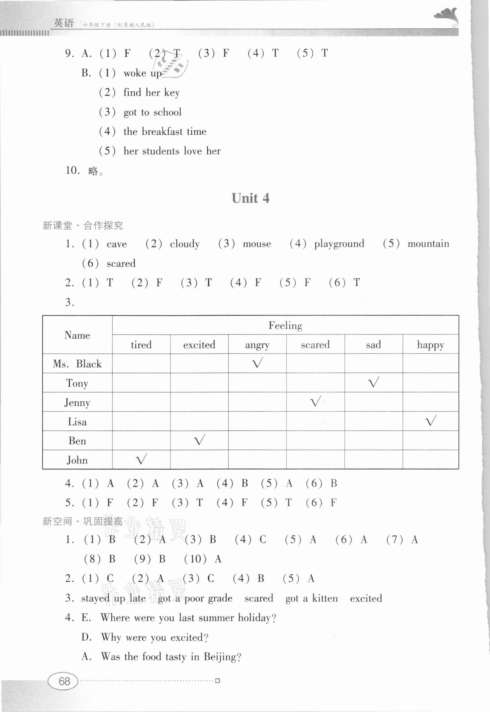 2021年南方新课堂金牌学案六年级英语下册粤人版 第6页