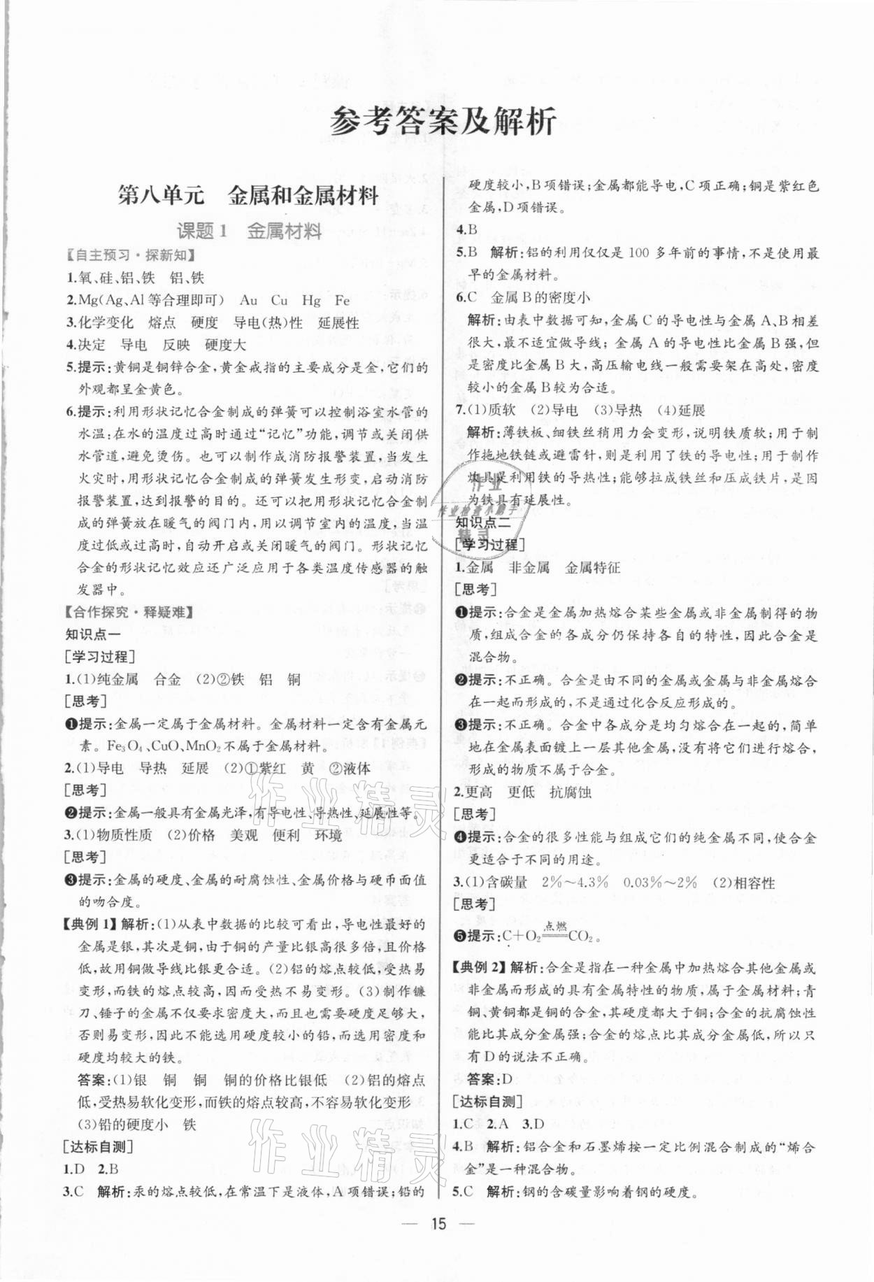 2021年同步學(xué)歷案課時練九年級化學(xué)下冊人教版 第1頁