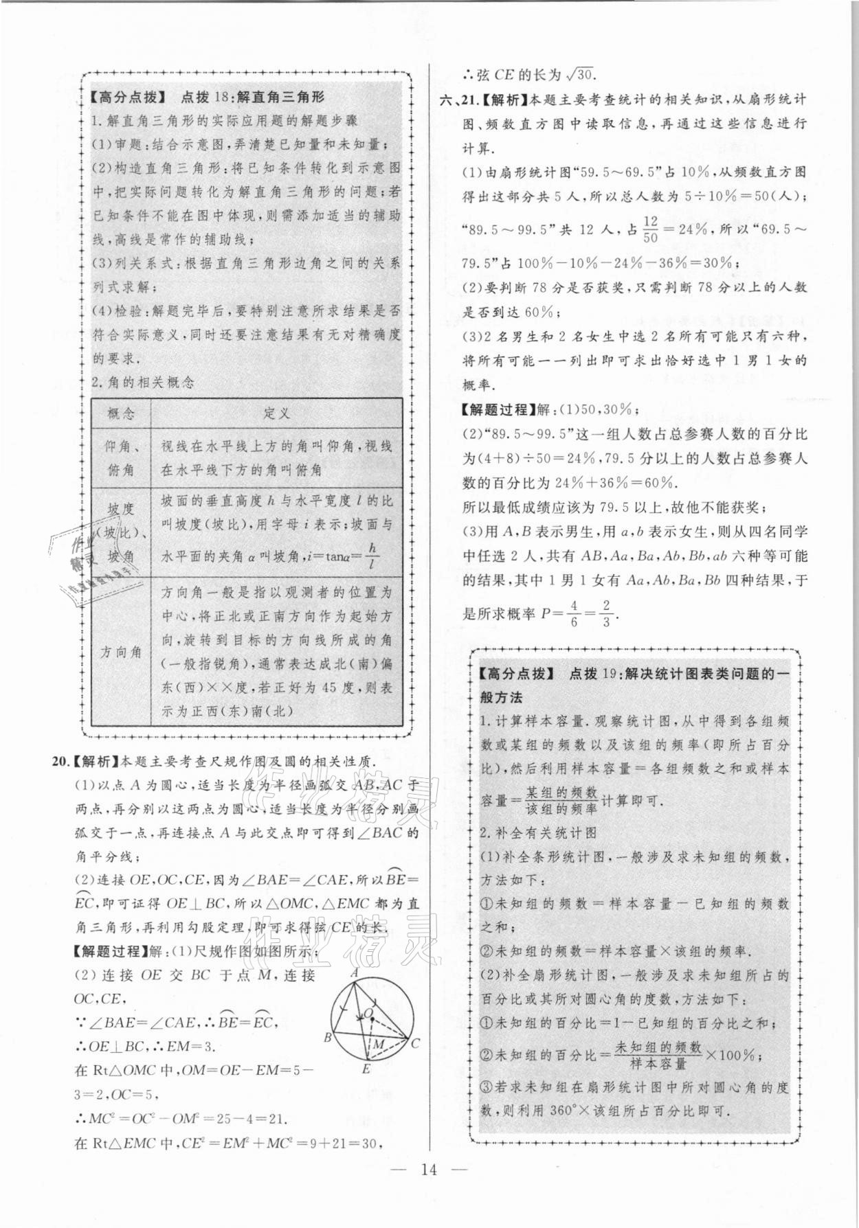 2021年秒殺中考安徽中考試題匯編數學 參考答案第14頁
