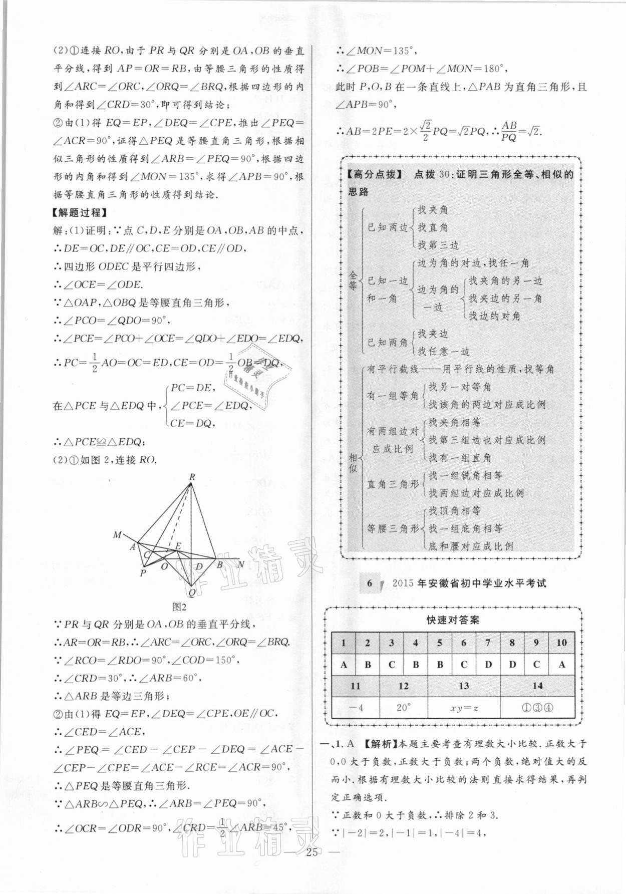 2021年秒殺中考安徽中考試題匯編數(shù)學(xué) 參考答案第25頁